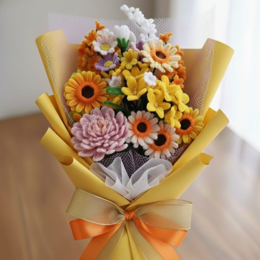 The "Sunshine in a Box" Flower Bouquet | Forever Chenille Bloom Arrangement