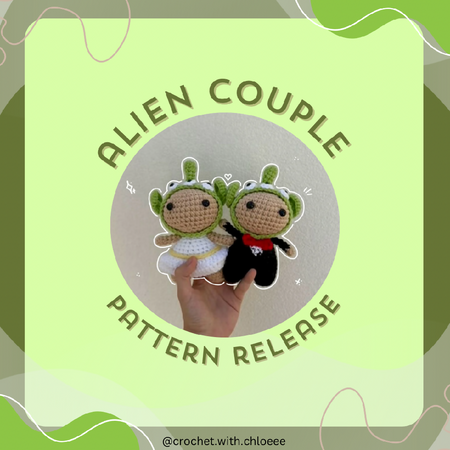 Alien couple crochet pattern