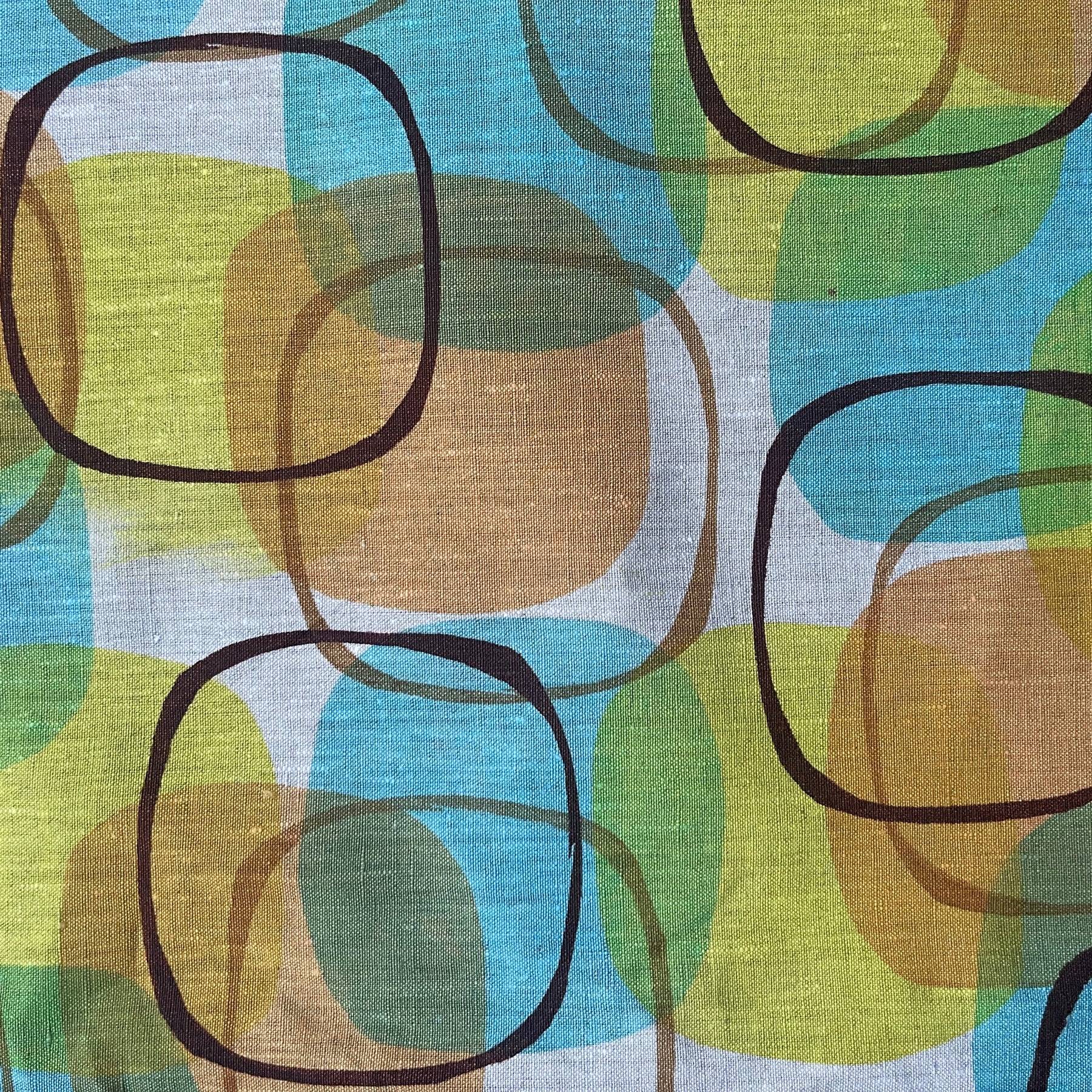 Cushion cover - Turquoise rose and lime circles