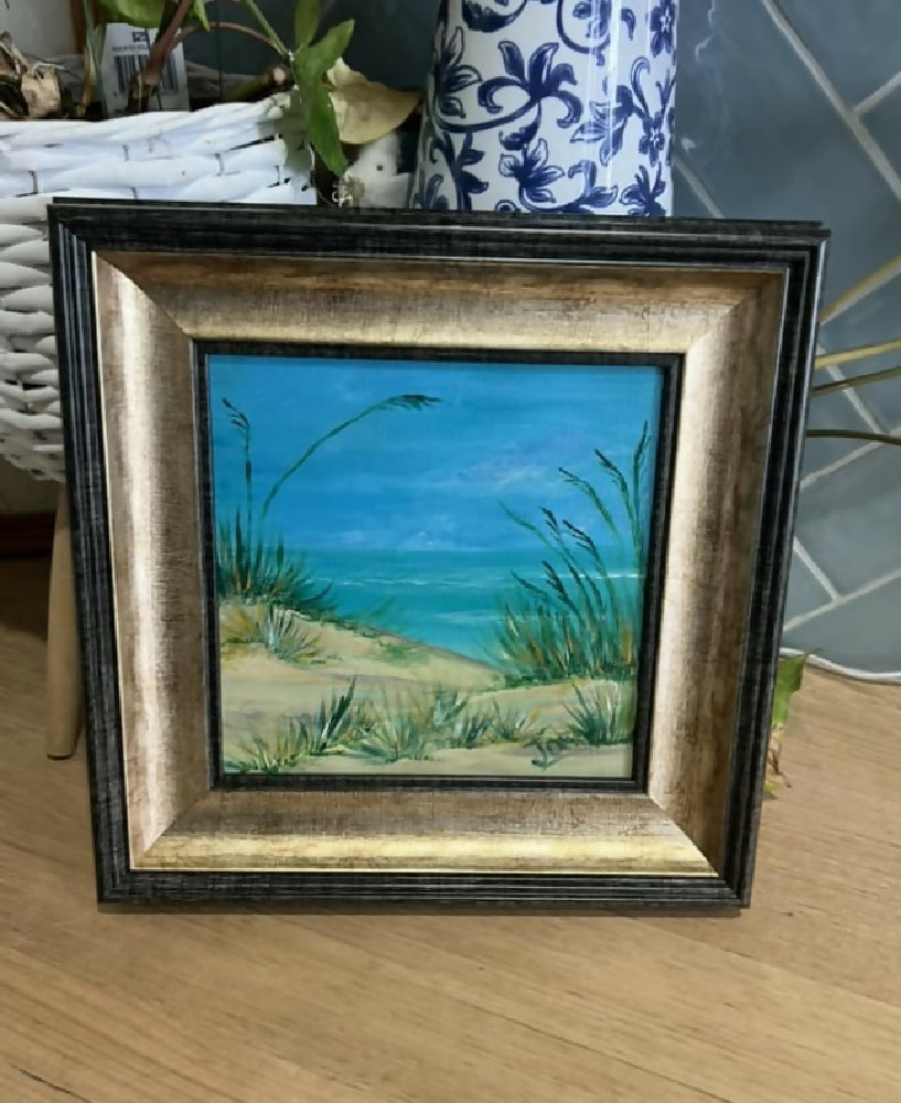 acrylic painting beachscape