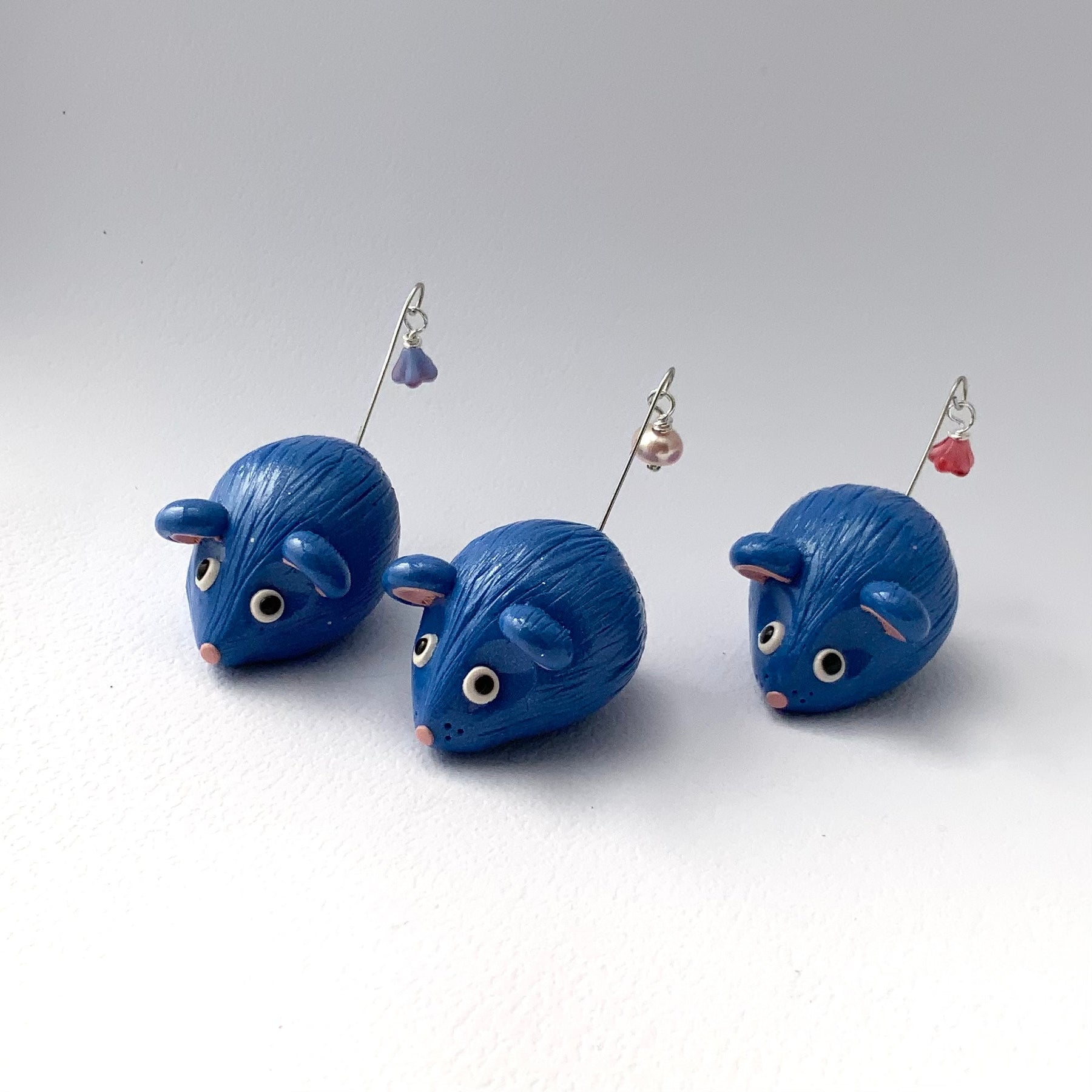 MOUSEMATES TRIO | Sweet Whimsical Handmade Polymer Clay Mice