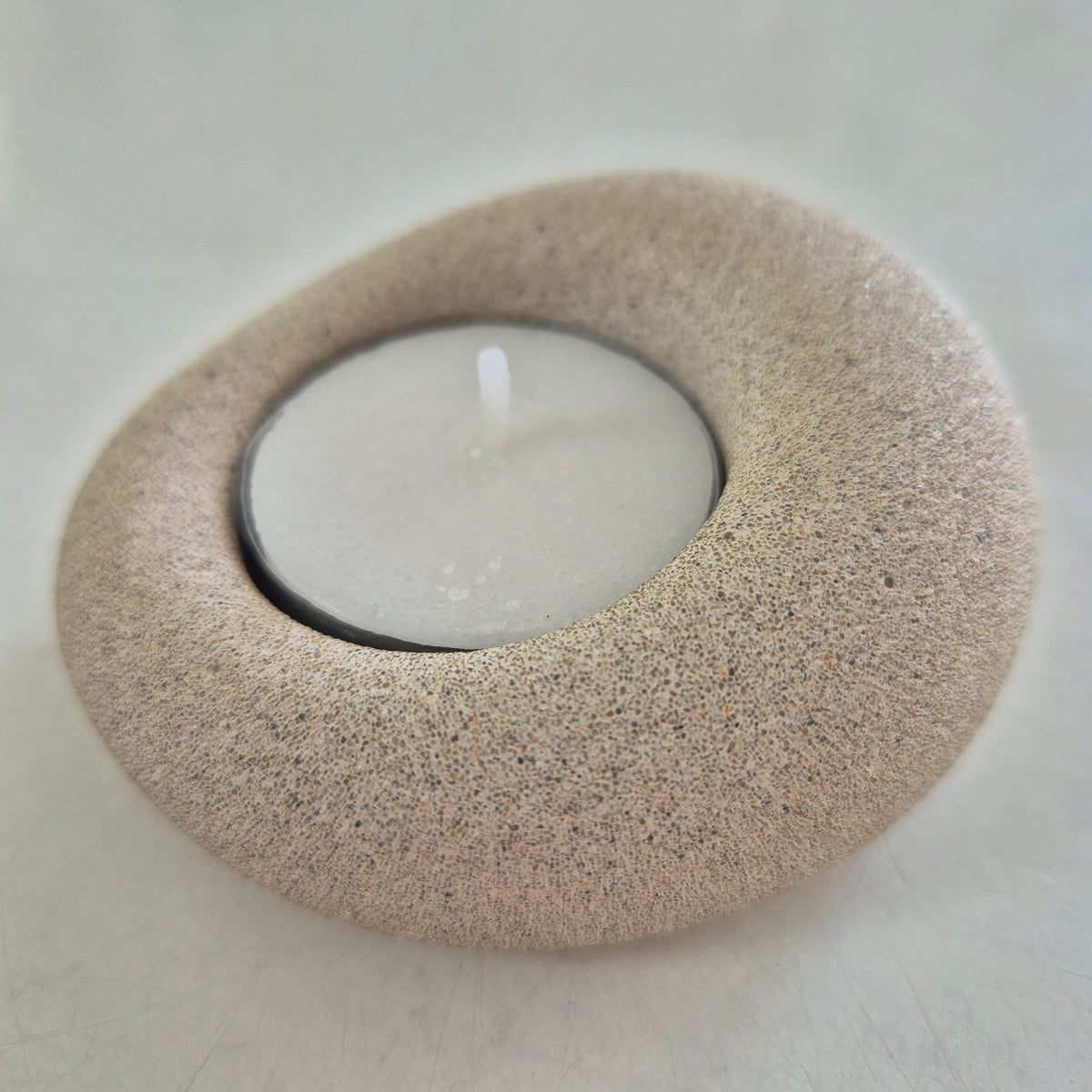 Eco-stone pebble shaped tealight candle holder