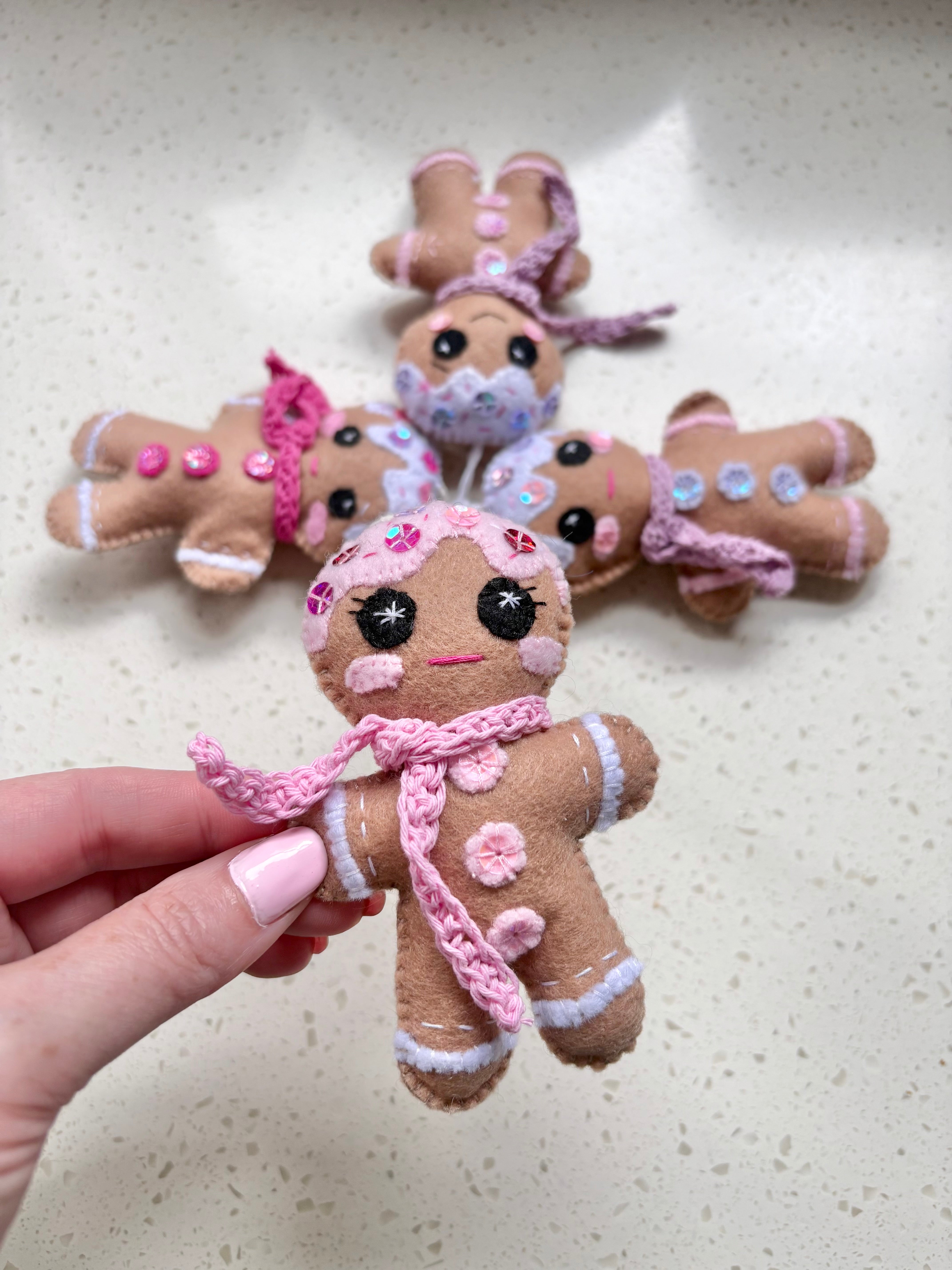 Felt Gingerbread People Christmas Tree ornament Decorations