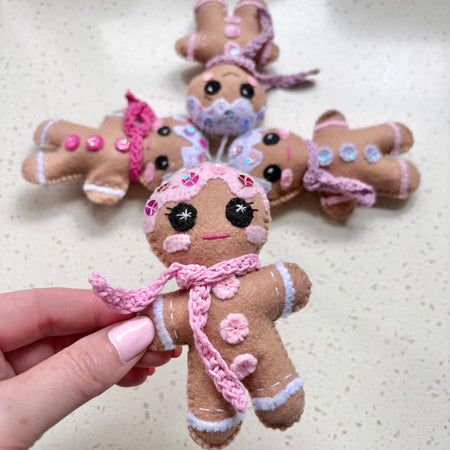 Felt Gingerbread People Christmas Tree ornament Decorations