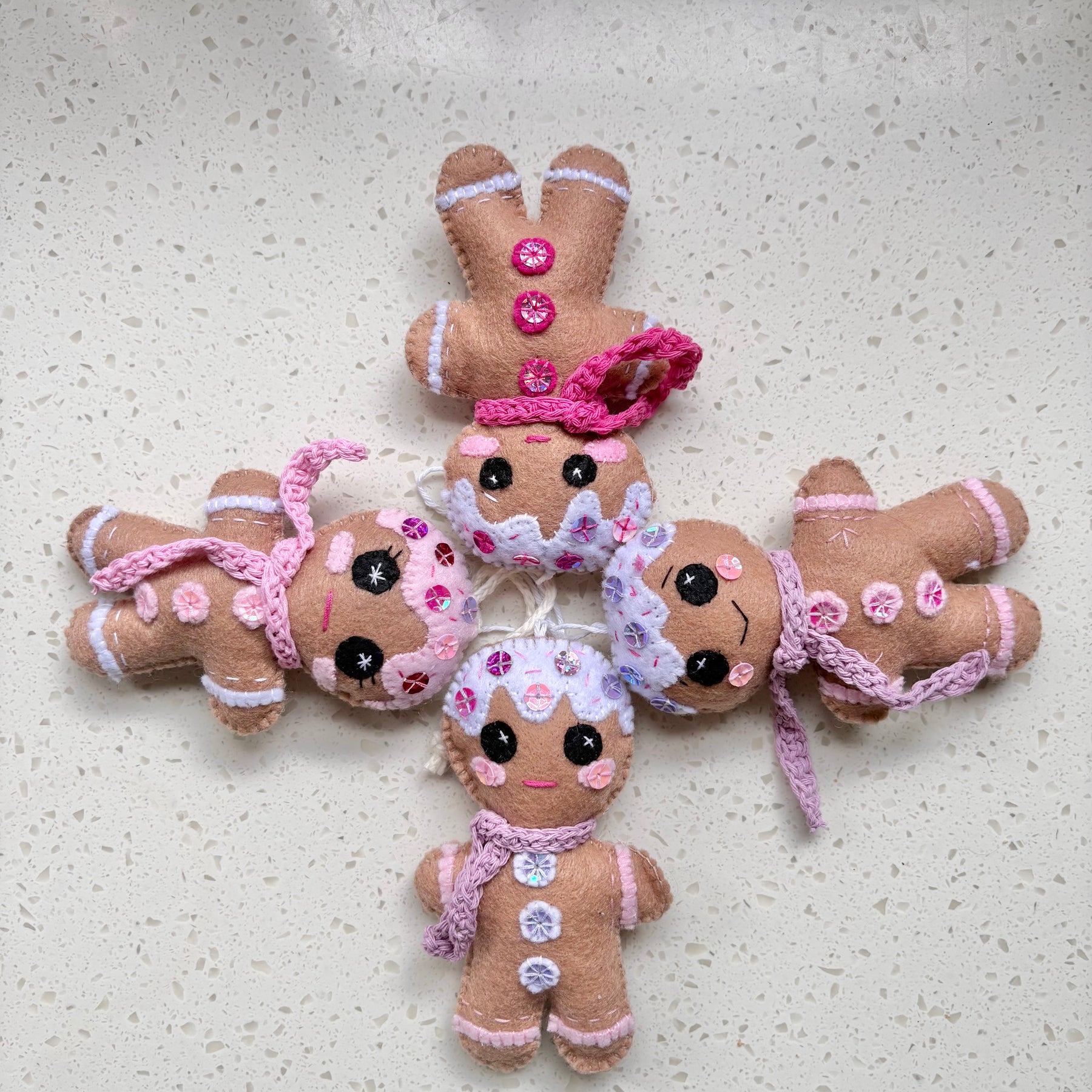 Felt Gingerbread People Christmas Tree ornament Decorations