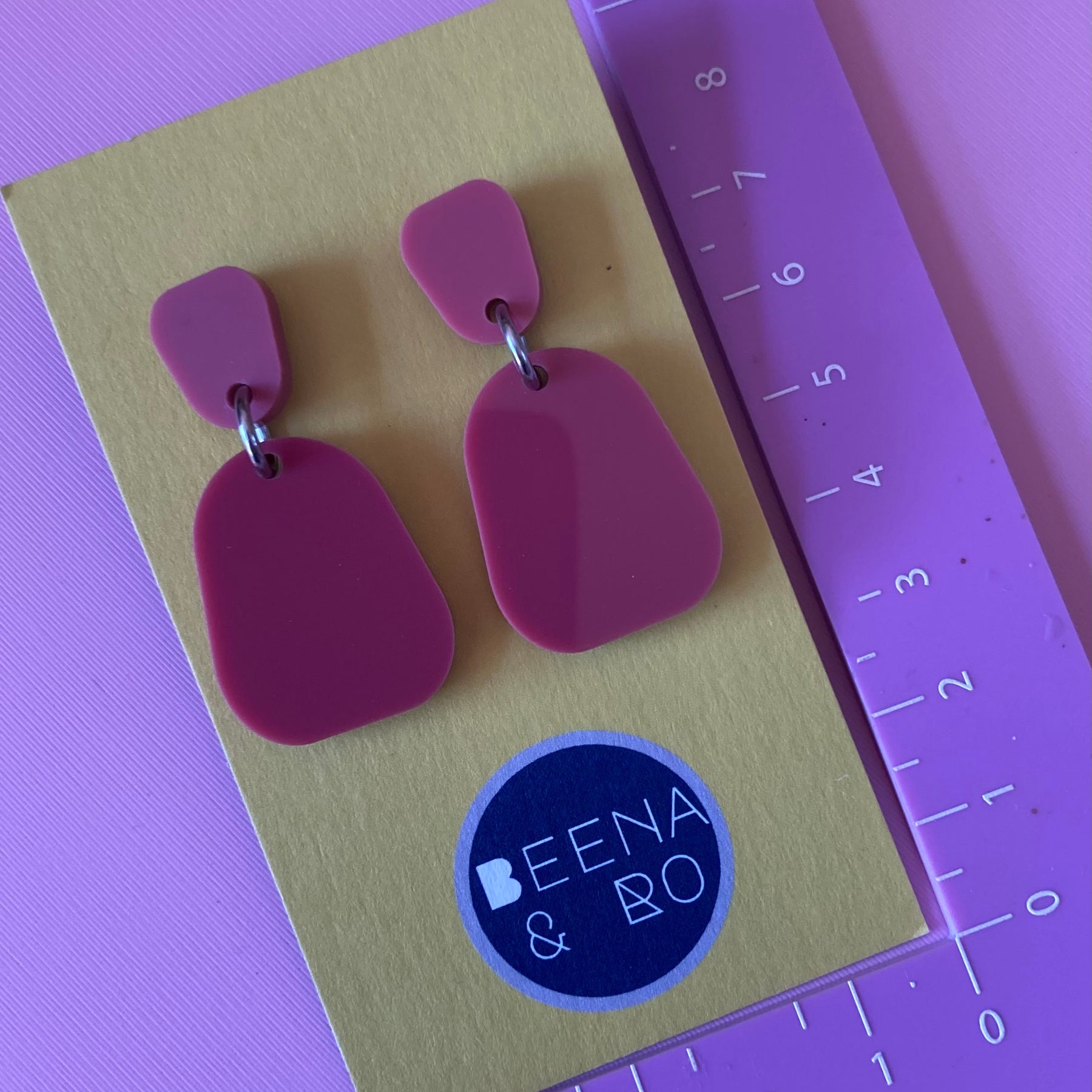 Beetroot acrylic earrings