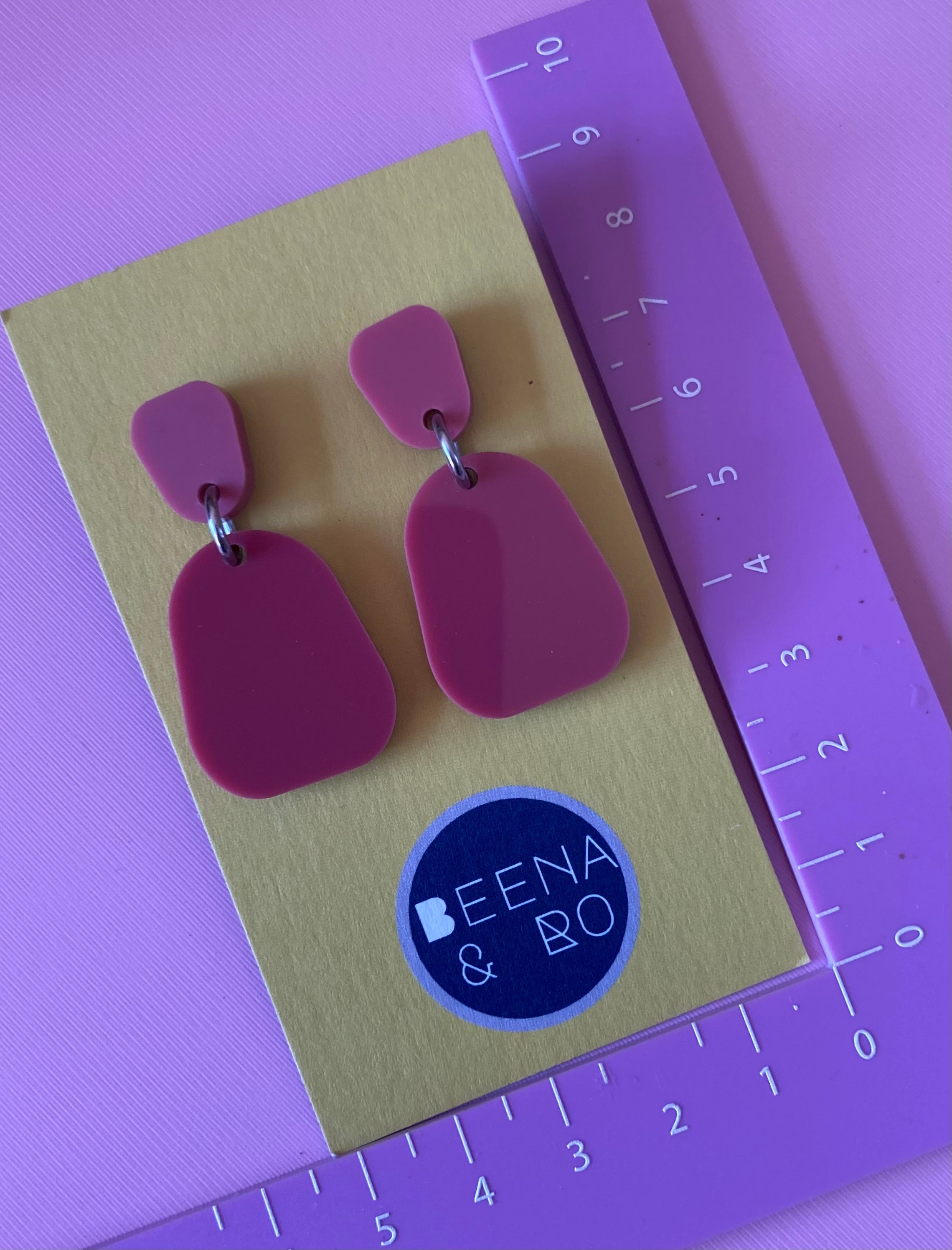Beetroot acrylic earrings