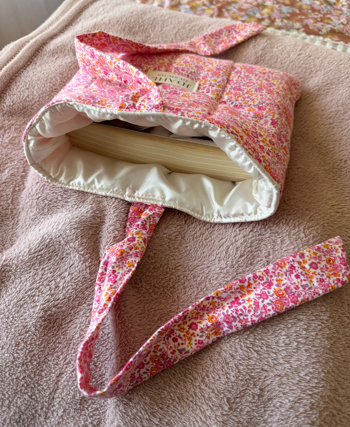 Handmade Pink Floral Book Sleeve