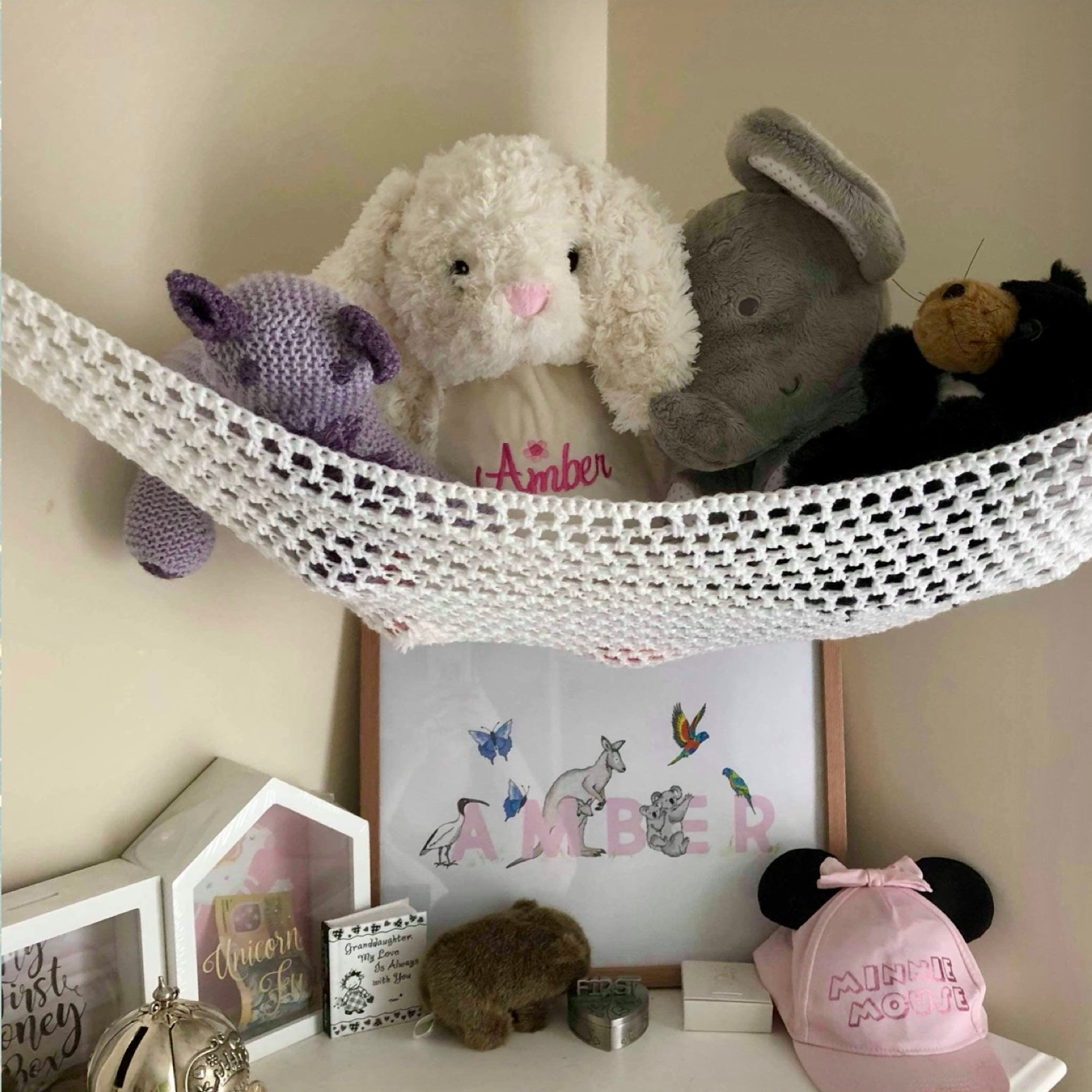 Handmade Crocheted Toy Hammock – Stuffed Animal Corner Storage
