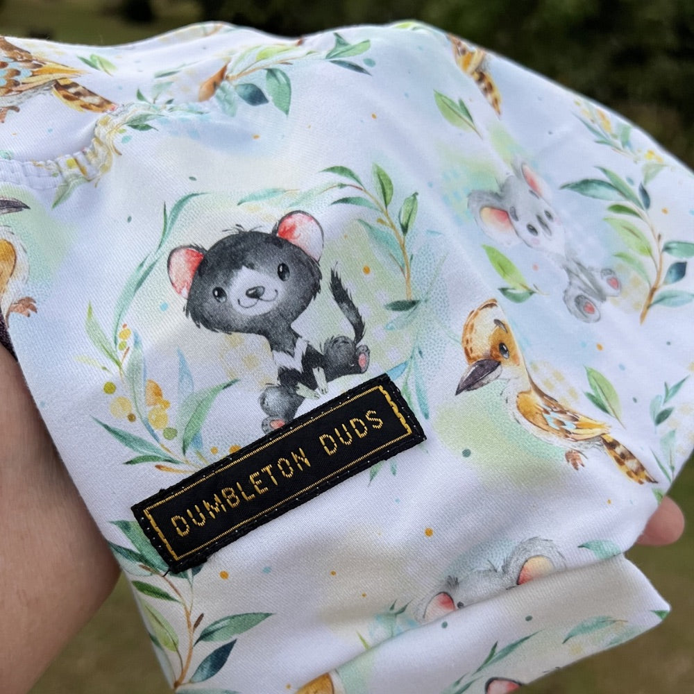 Australian Baby Animals | Size NB, 000, 00, 0 | Handmade Baby Pants by Dumbleton Duds | FREE Postage Orders $50+