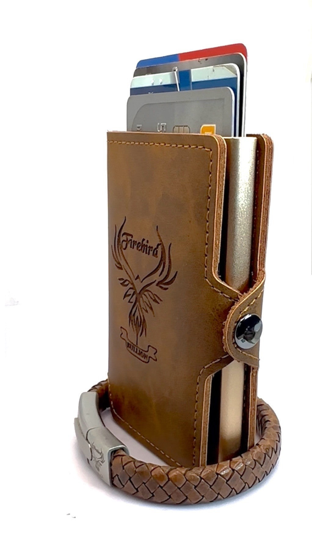 Personalized Leather Wallet & Bracelet Set with Engraving - Unique Gift for Men, Xmas Gift set