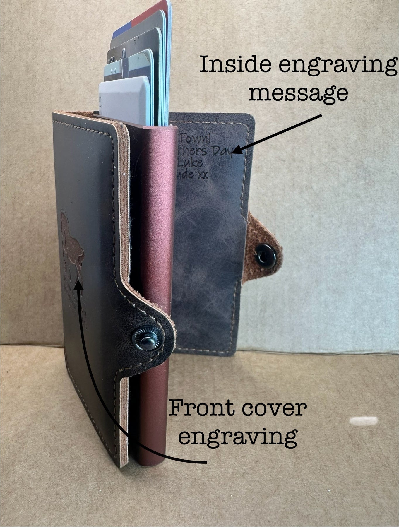 Personalized Leather Wallet & Bracelet Set with Engraving - Unique Gift for Men, Xmas Gift set