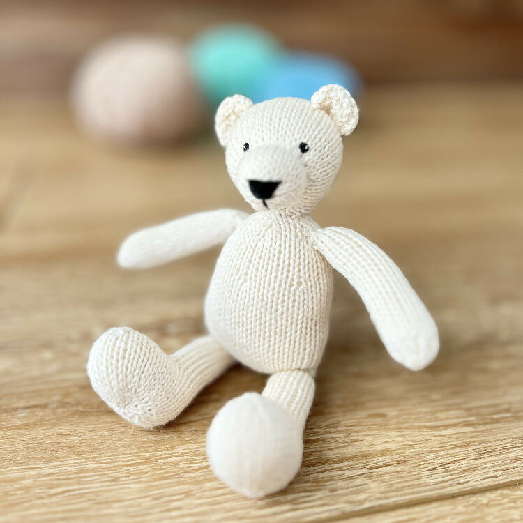 Hand Knit White Polar Bear/Teddy Bear