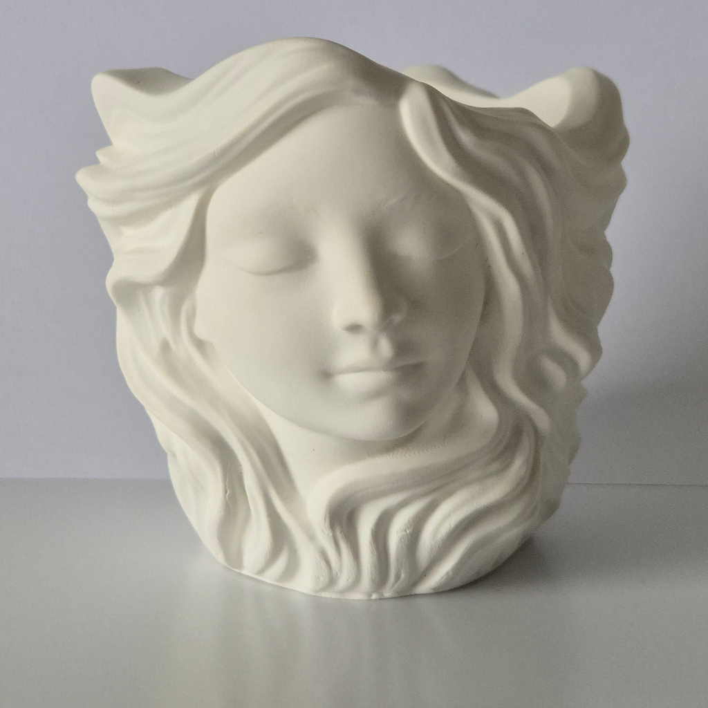 Female Face Eco-Resin Small Vase