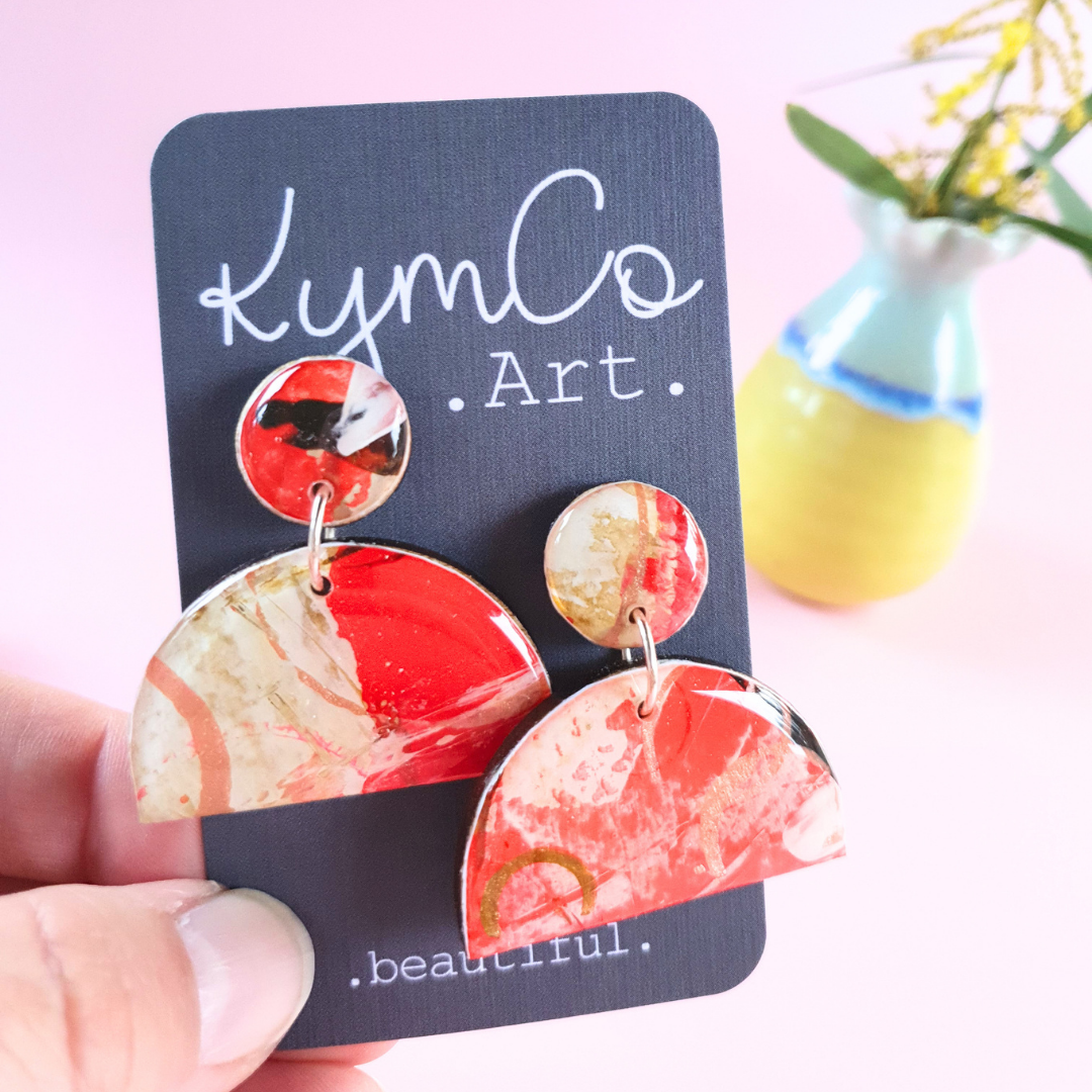 The Ember Collection | Art Earrings | Medium & Large Dangles | Pendant Necklace