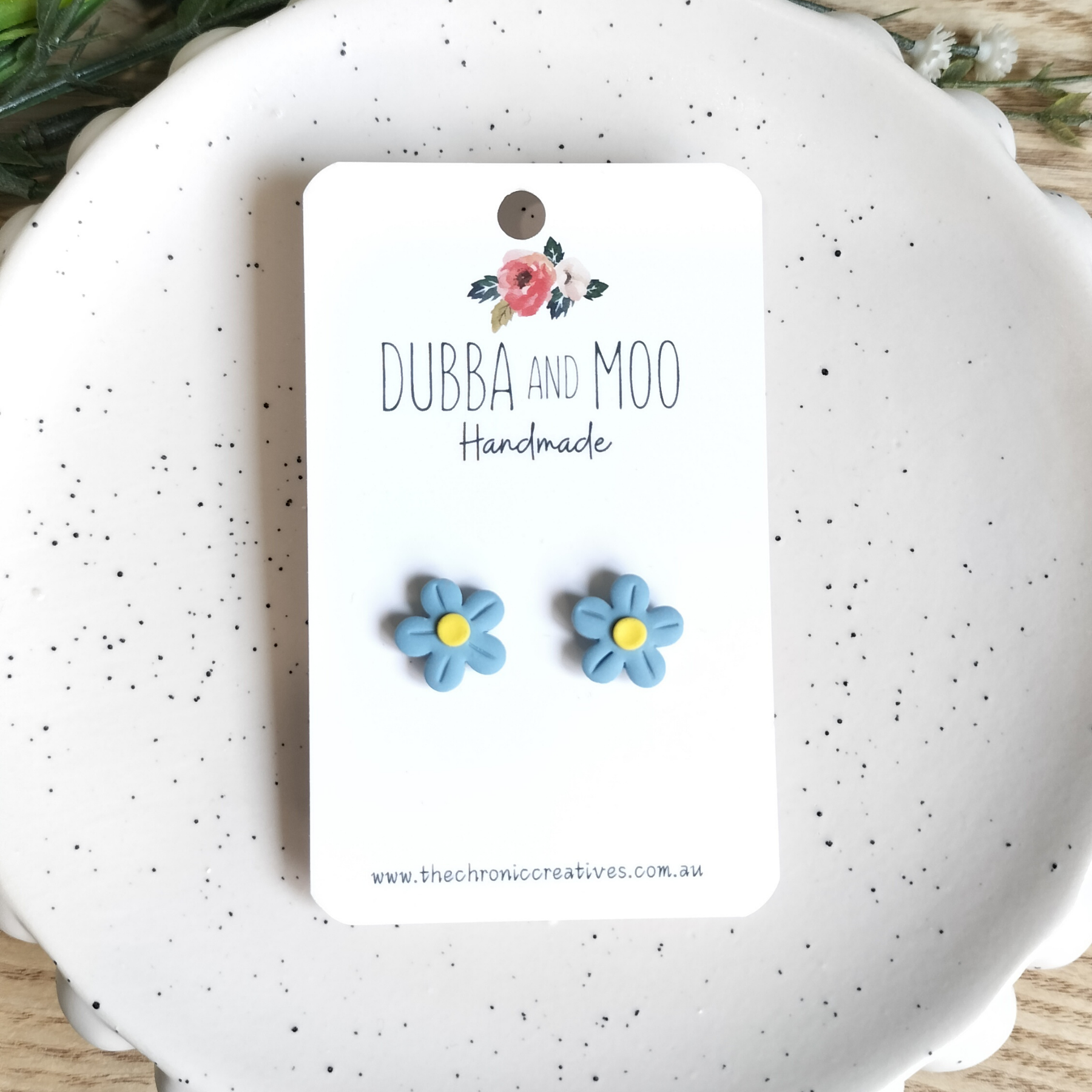 Mini Daisy Polymer Clay Stud Earrings - Assorted Colours