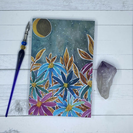 MOONLIT FLOWERS - lined notebook and journal