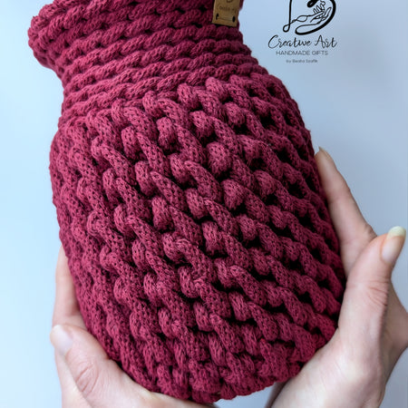 Crochet Vase on wooden base