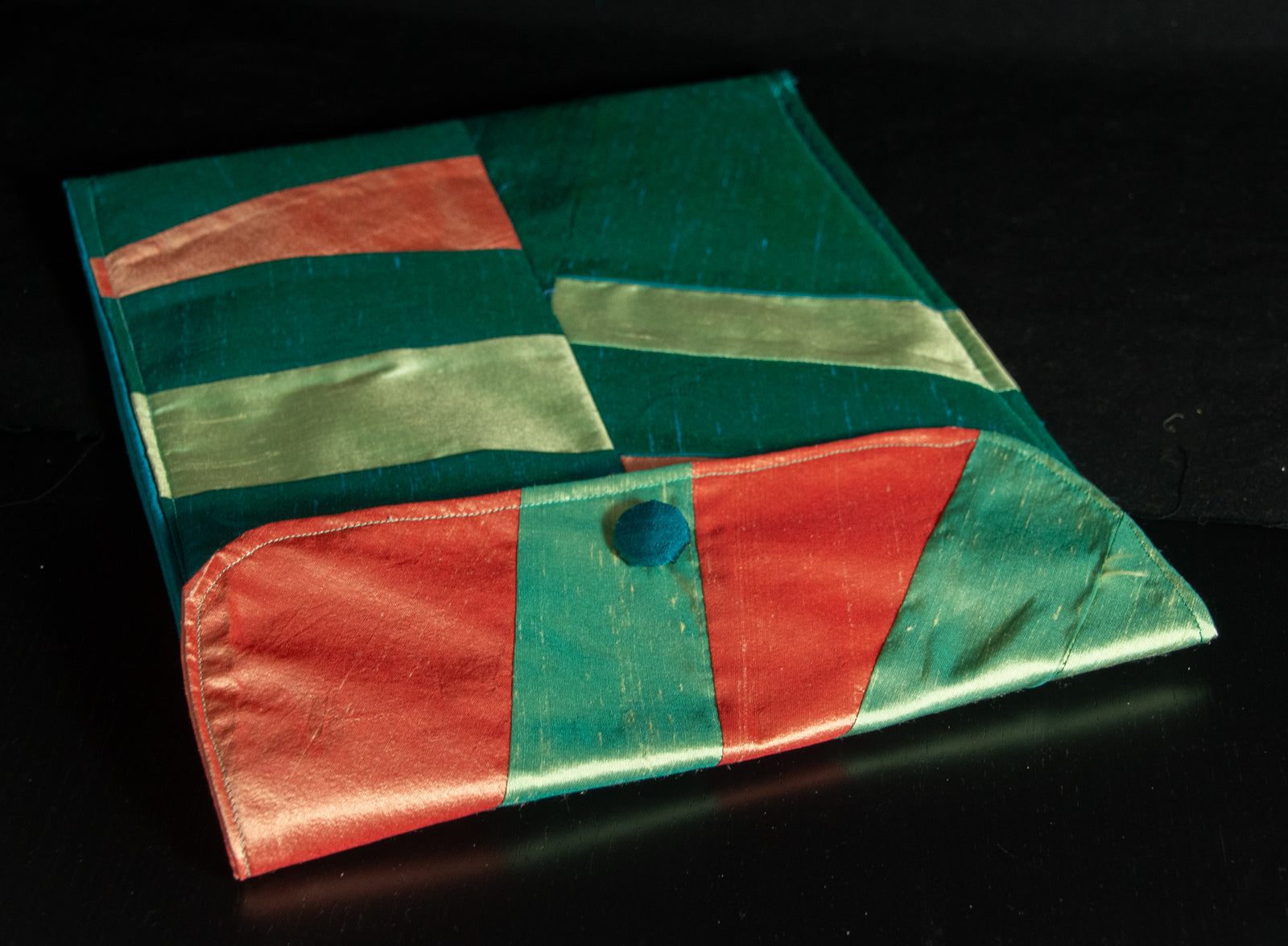 Green Silk Pouch for Tablet