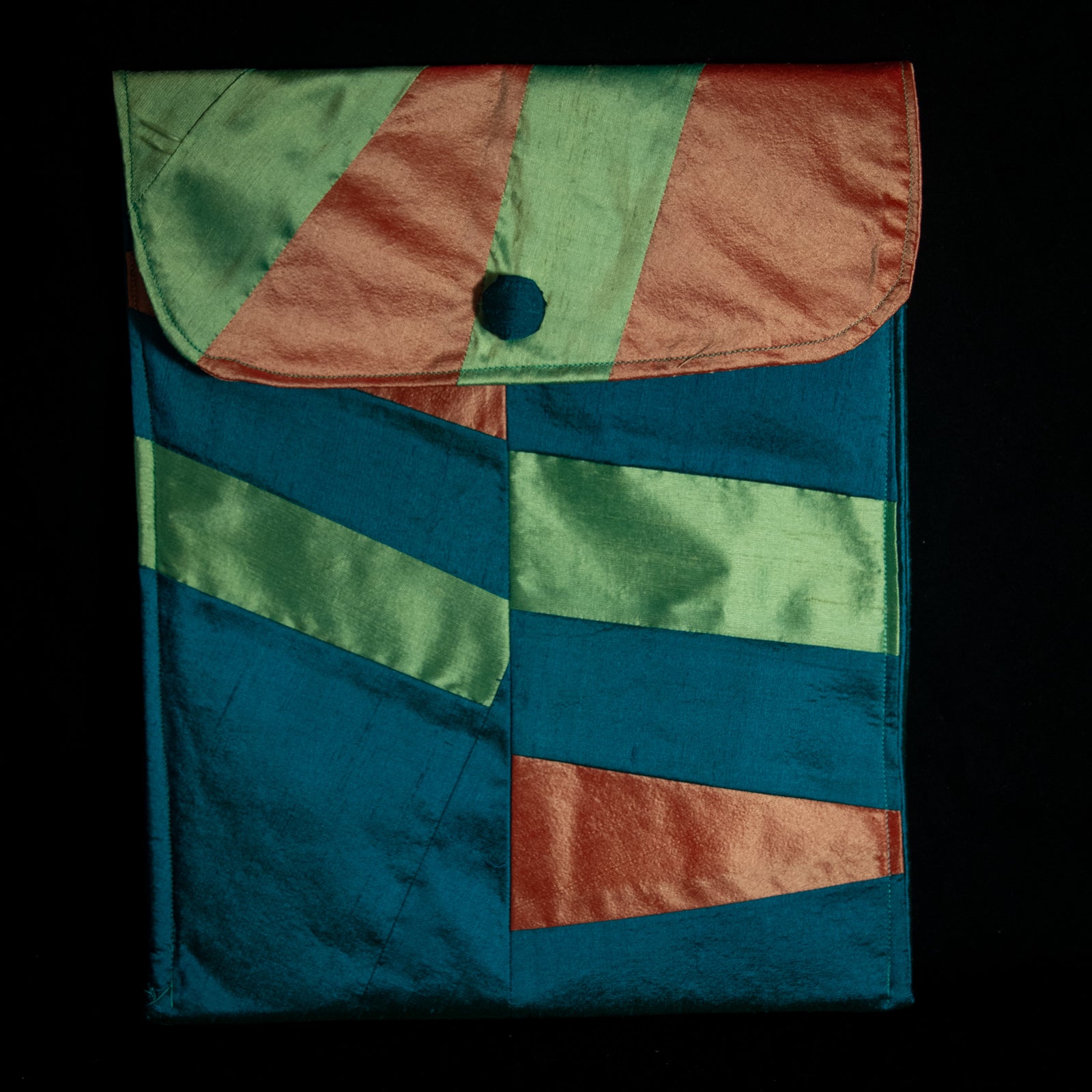 Green Silk Pouch for Tablet