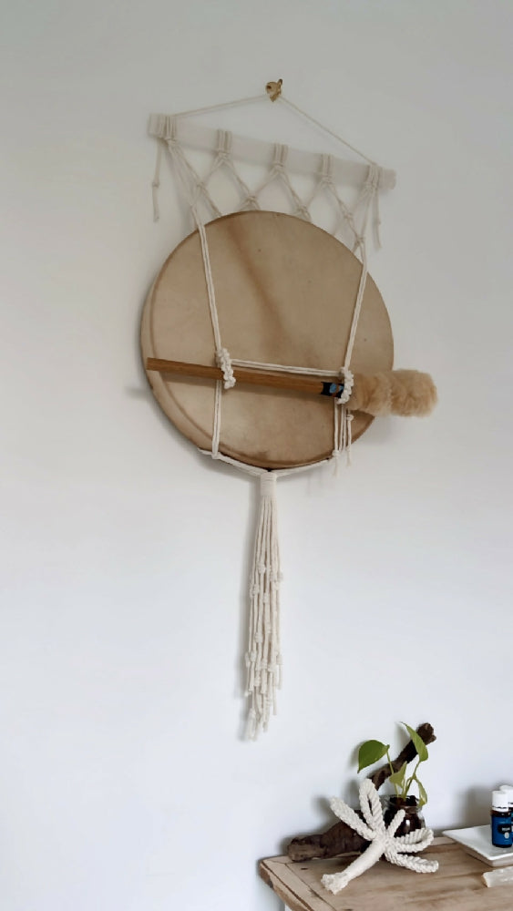 Selenite Medicine Drum Hanger