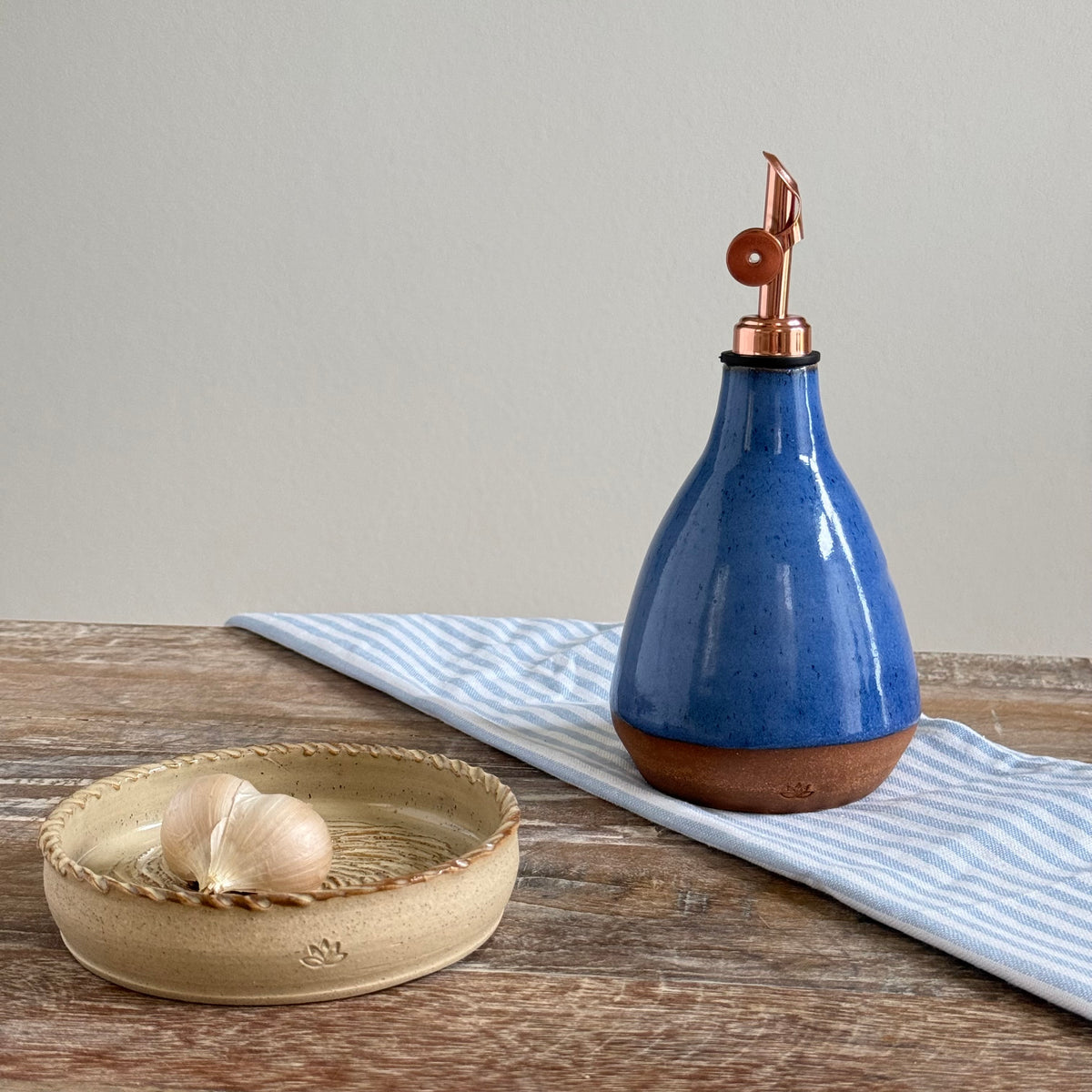 Handmade Ceramic Olive Oil Bottle | Azzurro – The Daily Pour | 350ml