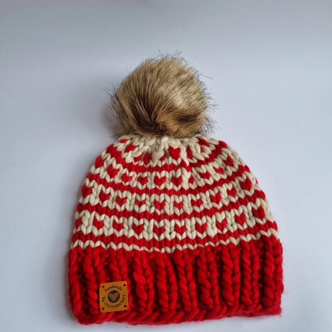Super warm hearts beanie