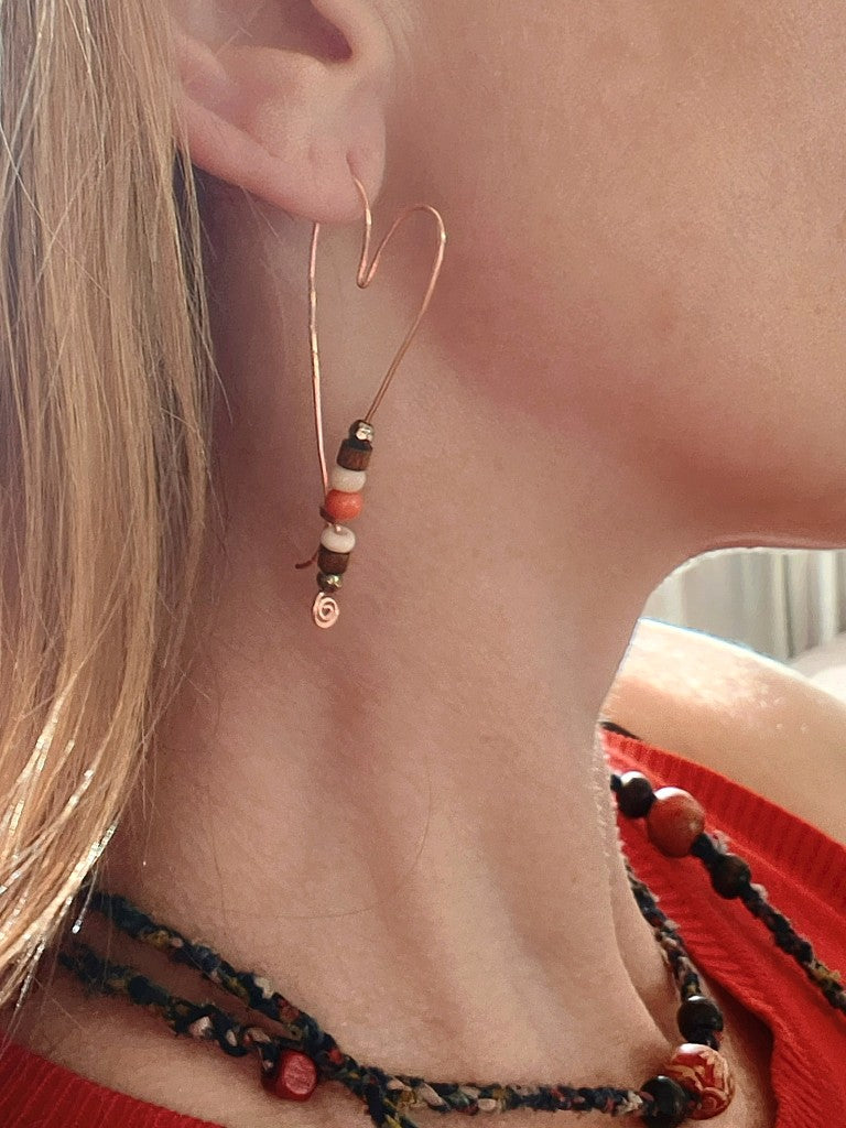 Got Heart earrings - copper or sterling silver