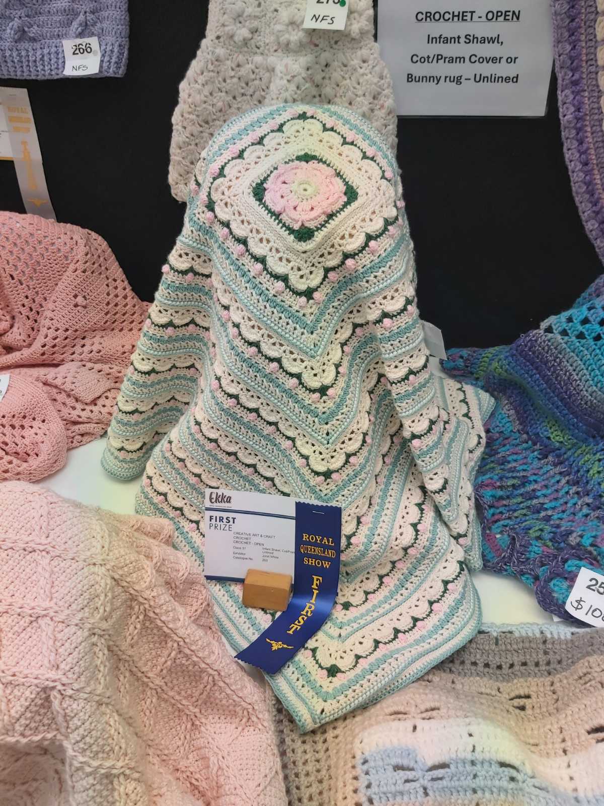 Rosebud Trellis Baby Blanket