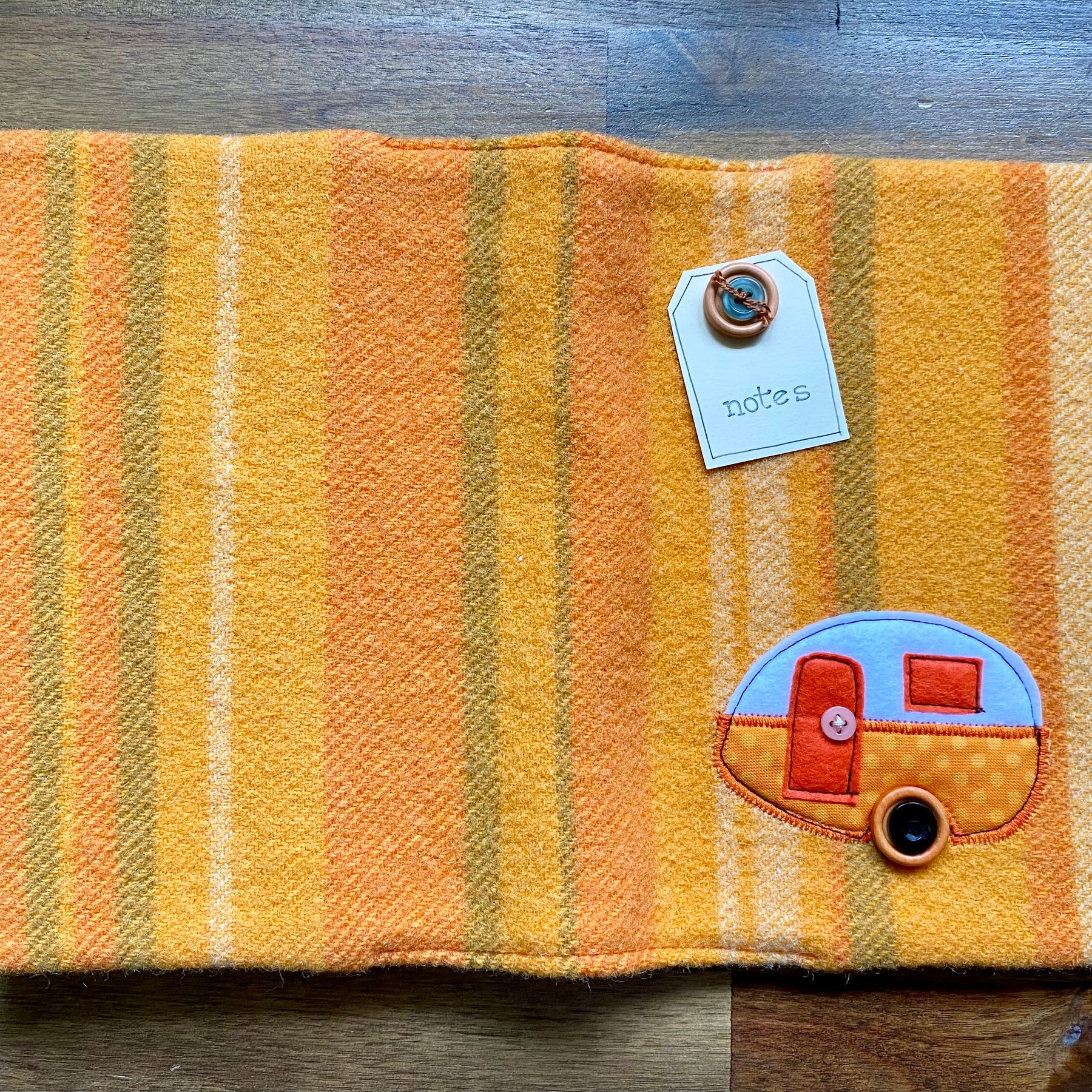 A5 Upcycled Notebook Vintage Caravan -  Orange