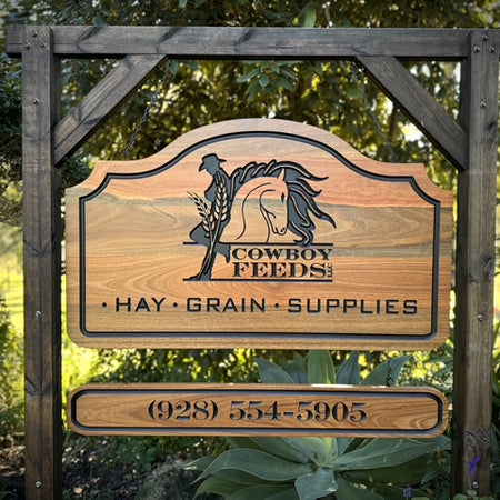 Personalized Solid Wood Farm Entrance Sign for Acreage & Country Homesteads