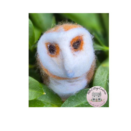 Needle Felted Owl on wooden Base