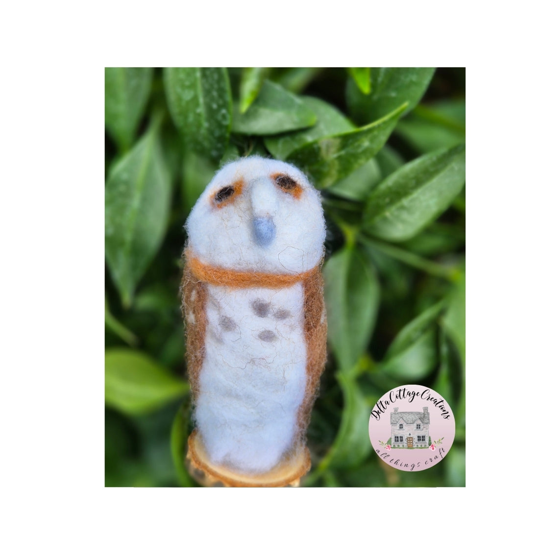 Needle Felted Owl on wooden Base