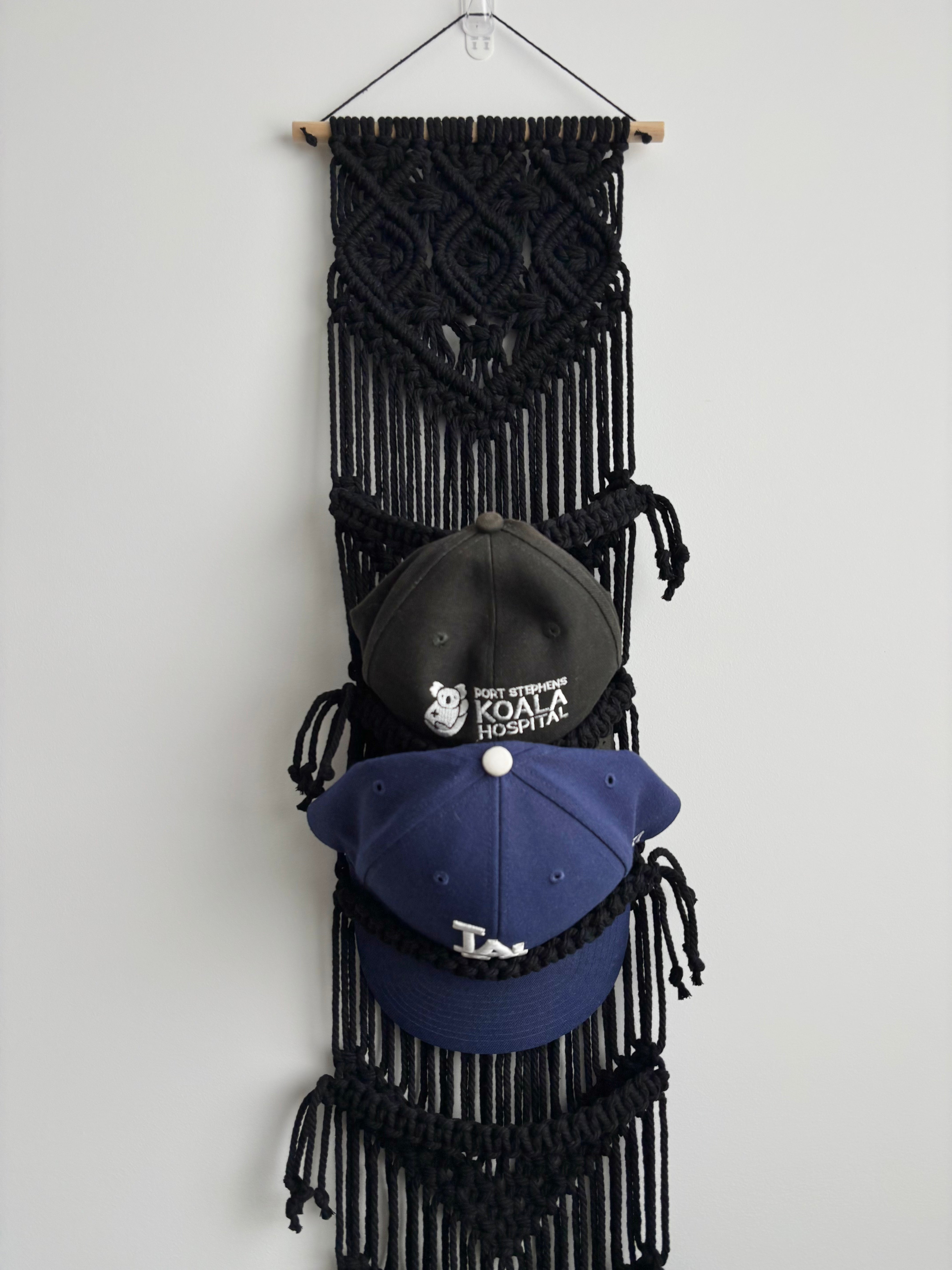Macrame Cap Hanger Storage