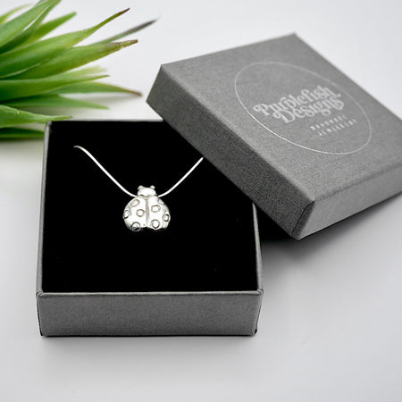 Limited Edition - Ladybird - Handmade Sterling Silver Pendant with Snake Chain