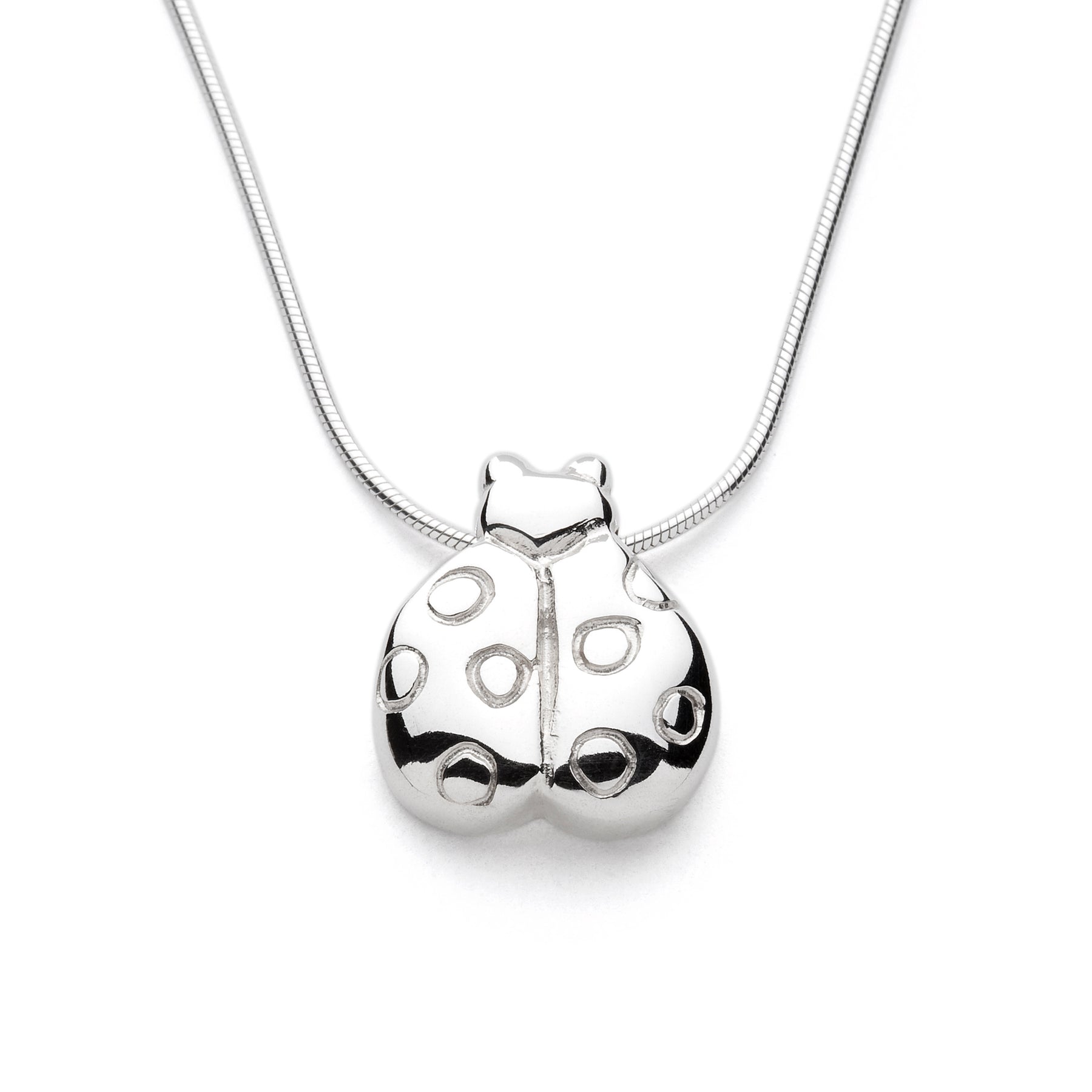 Limited Edition - Ladybird - Handmade Sterling Silver Pendant with Snake Chain
