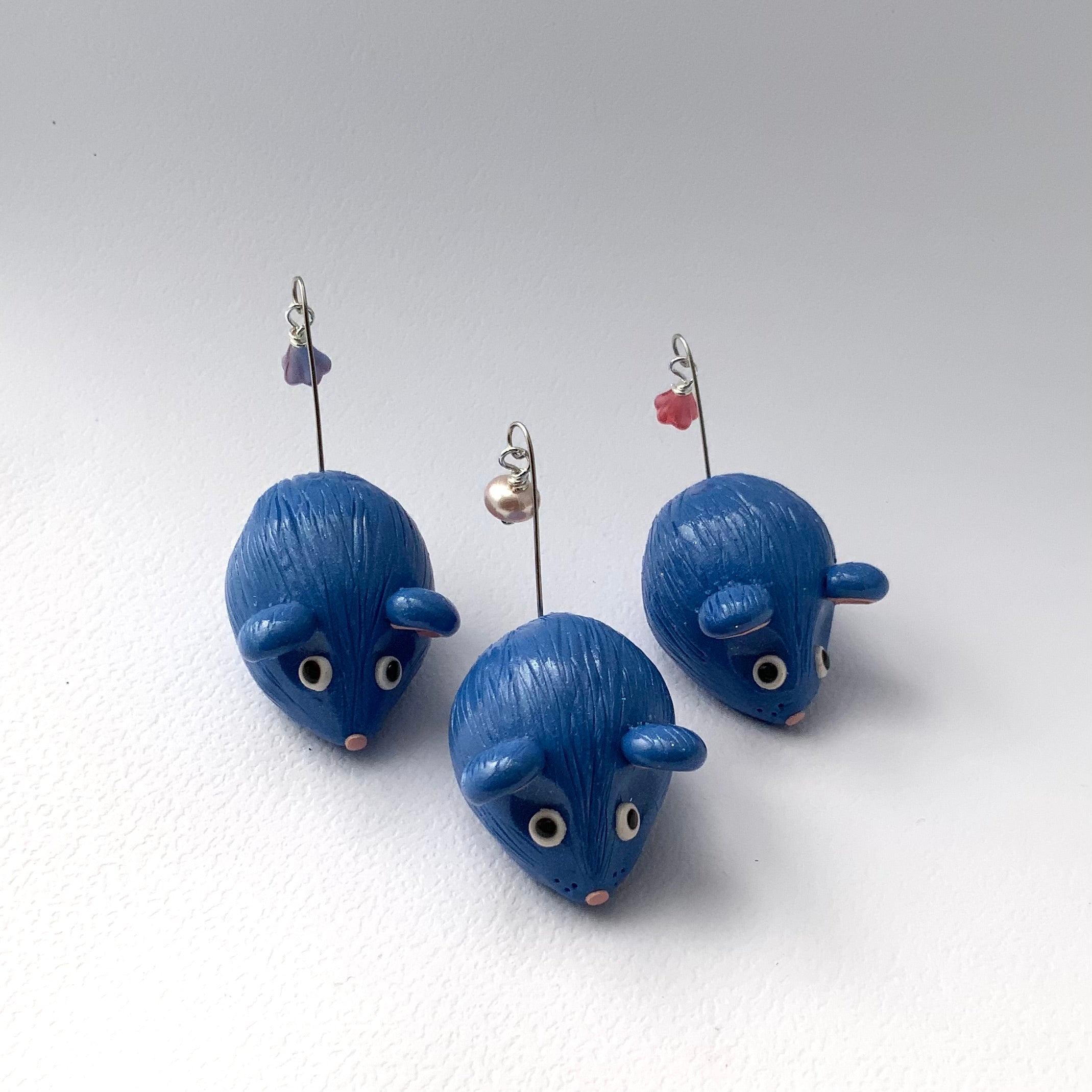 MOUSEMATES TRIO | Sweet Whimsical Handmade Polymer Clay Mice