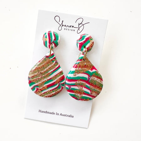 Earrings~Polymer Clay ~Resin~Christmas Dangles