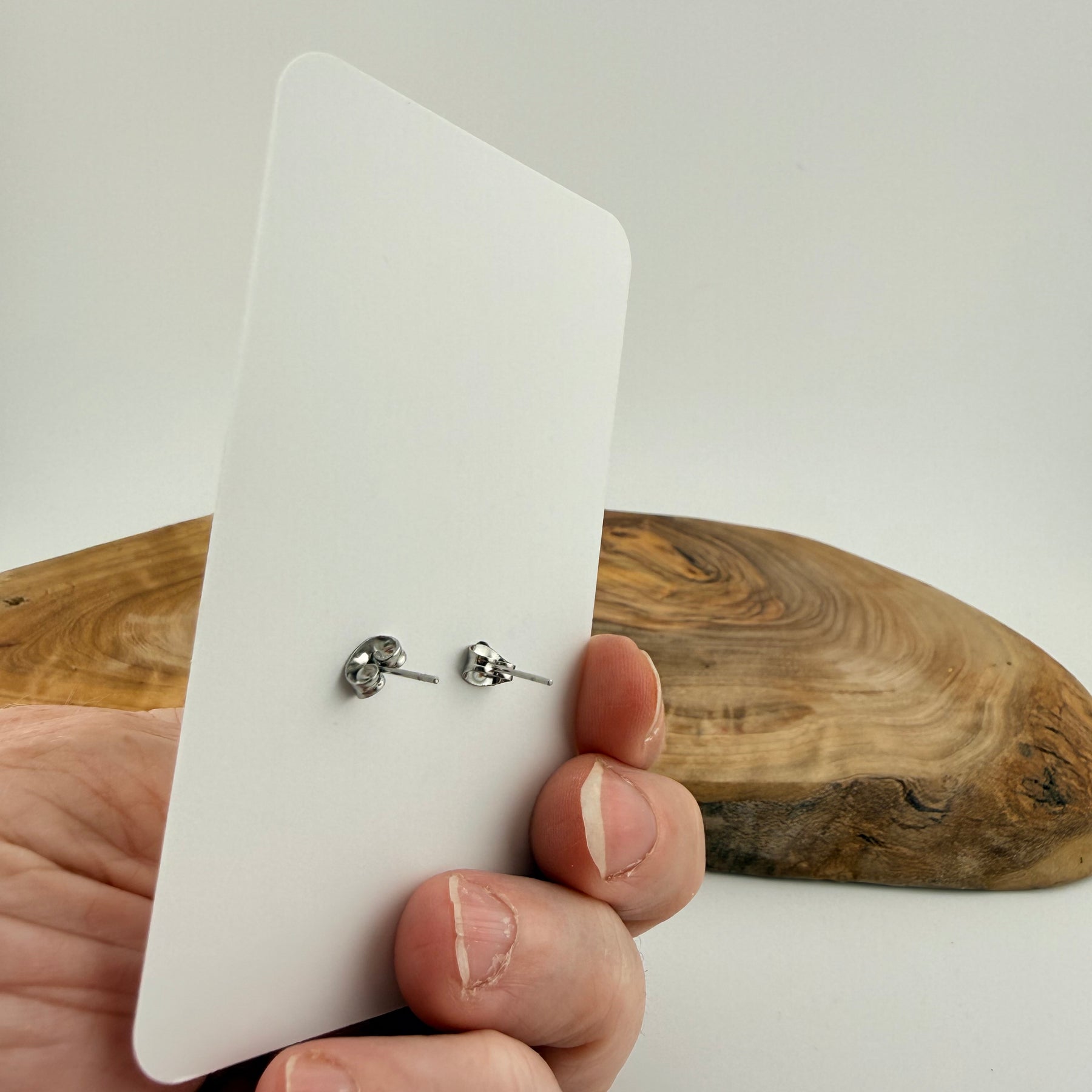 White Daisy Polymer Clay Stud Earrings