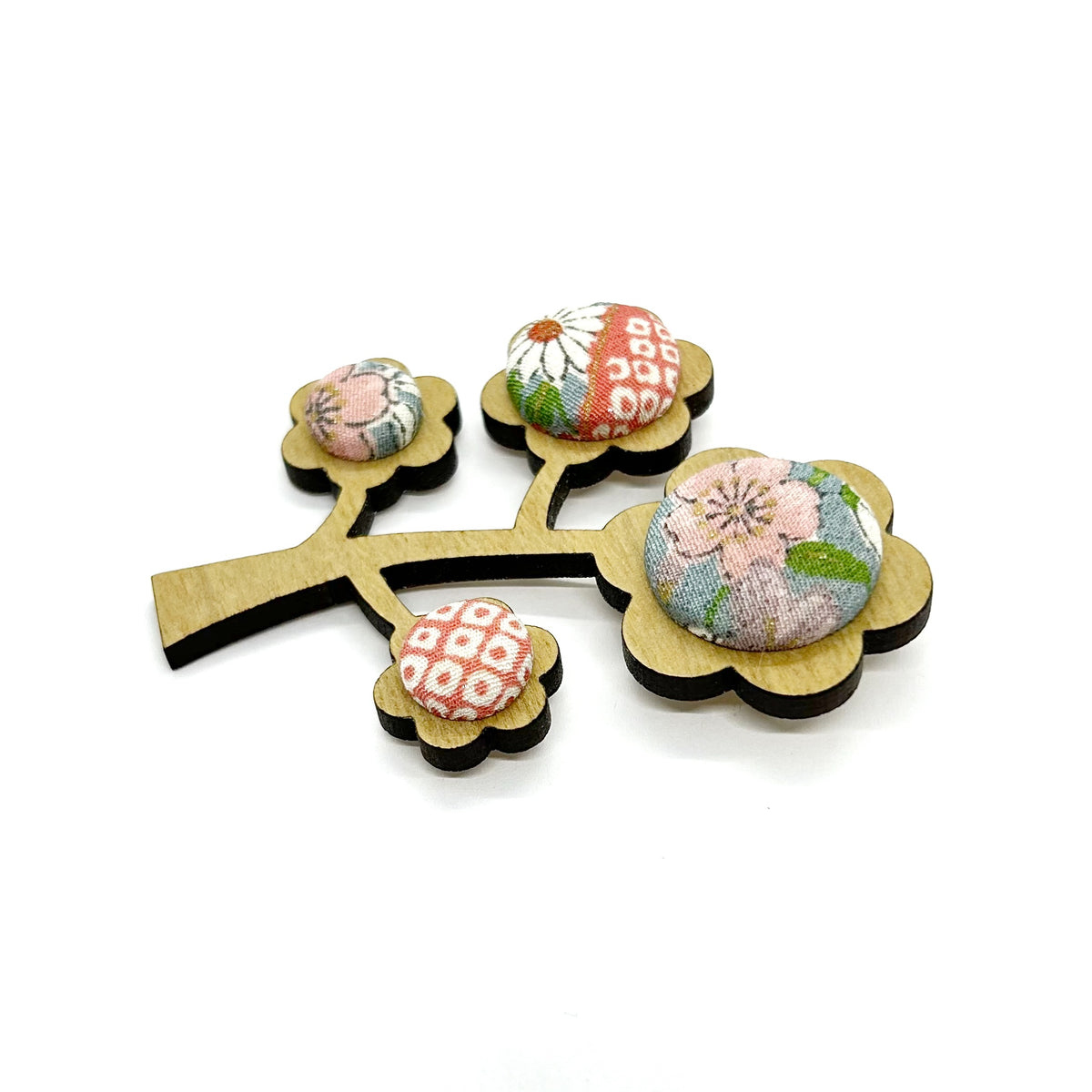Kimono Tree Brooch - Pastel Florals
