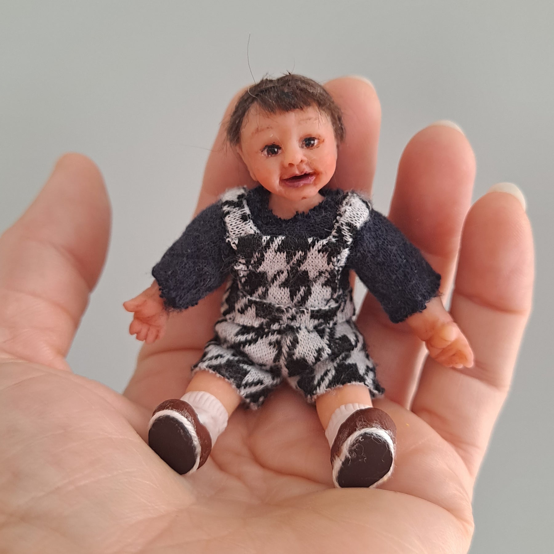 Little soccer dreamer/1:12 scale doll/ Polymer clay OOAK doll