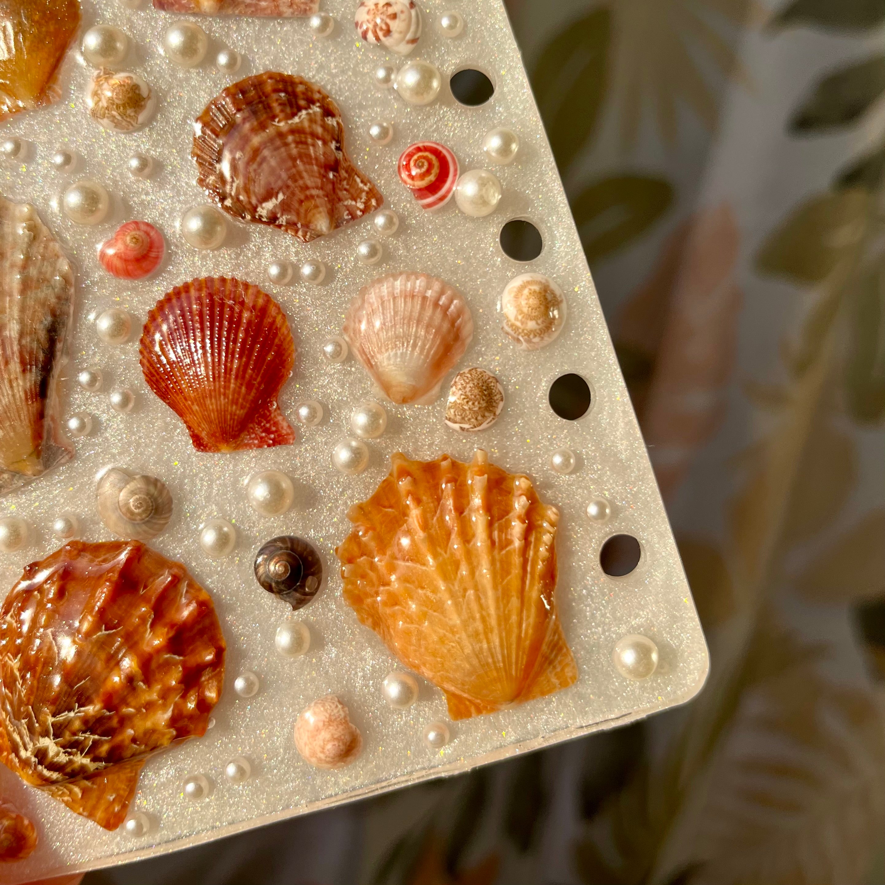 Handcrafted Mermaid Book Covers With Shells & Pearls