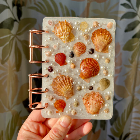 Handcrafted Mermaid Book Covers With Shells & Pearls