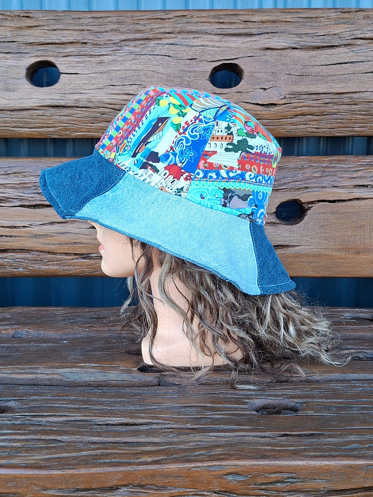Unique, 'Lee Cooper', Gender Neutral, Recycled, Reversible Denim Bucket Hat