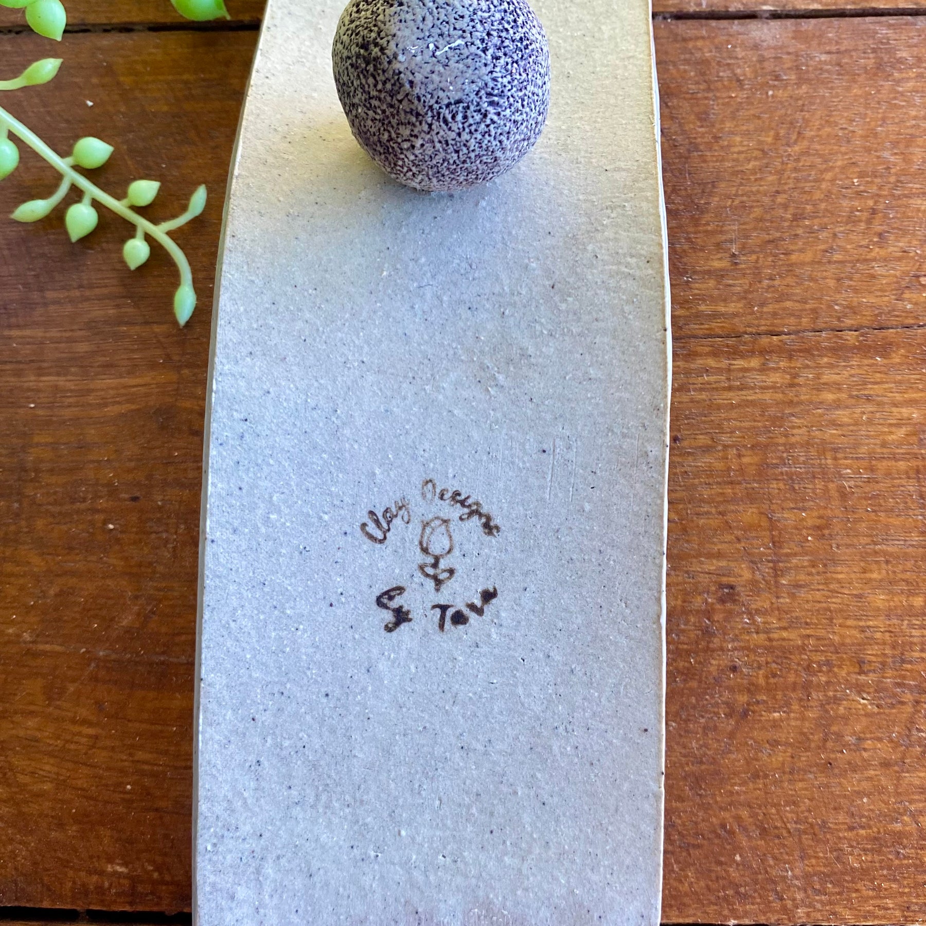 Ceramic Incense Holder – Textured Ribbon Form | Handmade Pottery