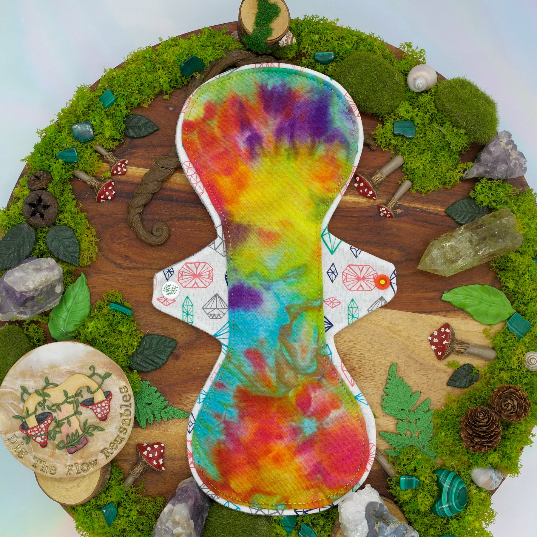 Reusable washable 12" Heavy Cloth Pad (Flexuous) - chakras