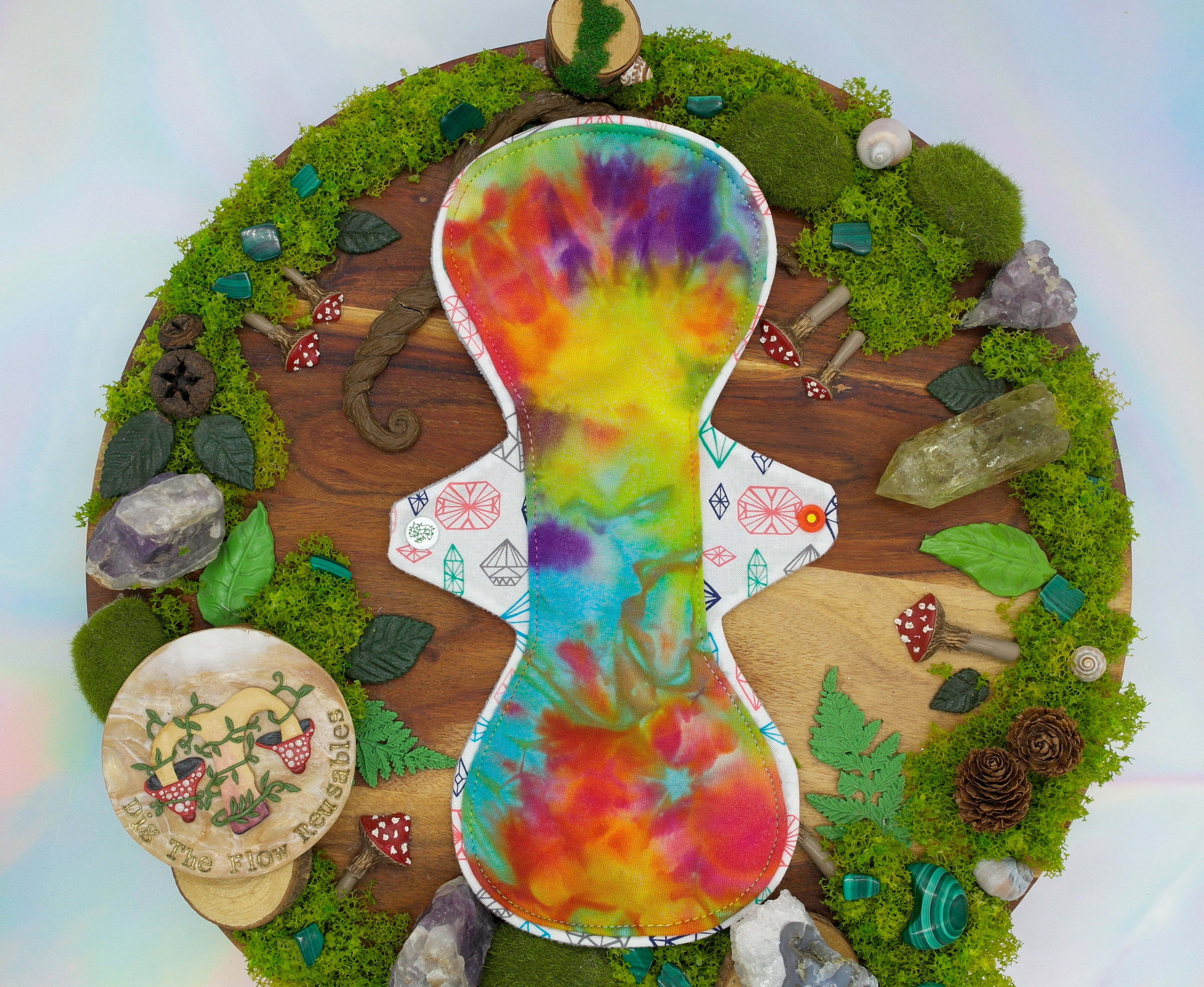 Reusable washable 12" Heavy Cloth Pad (Flexuous) - chakras