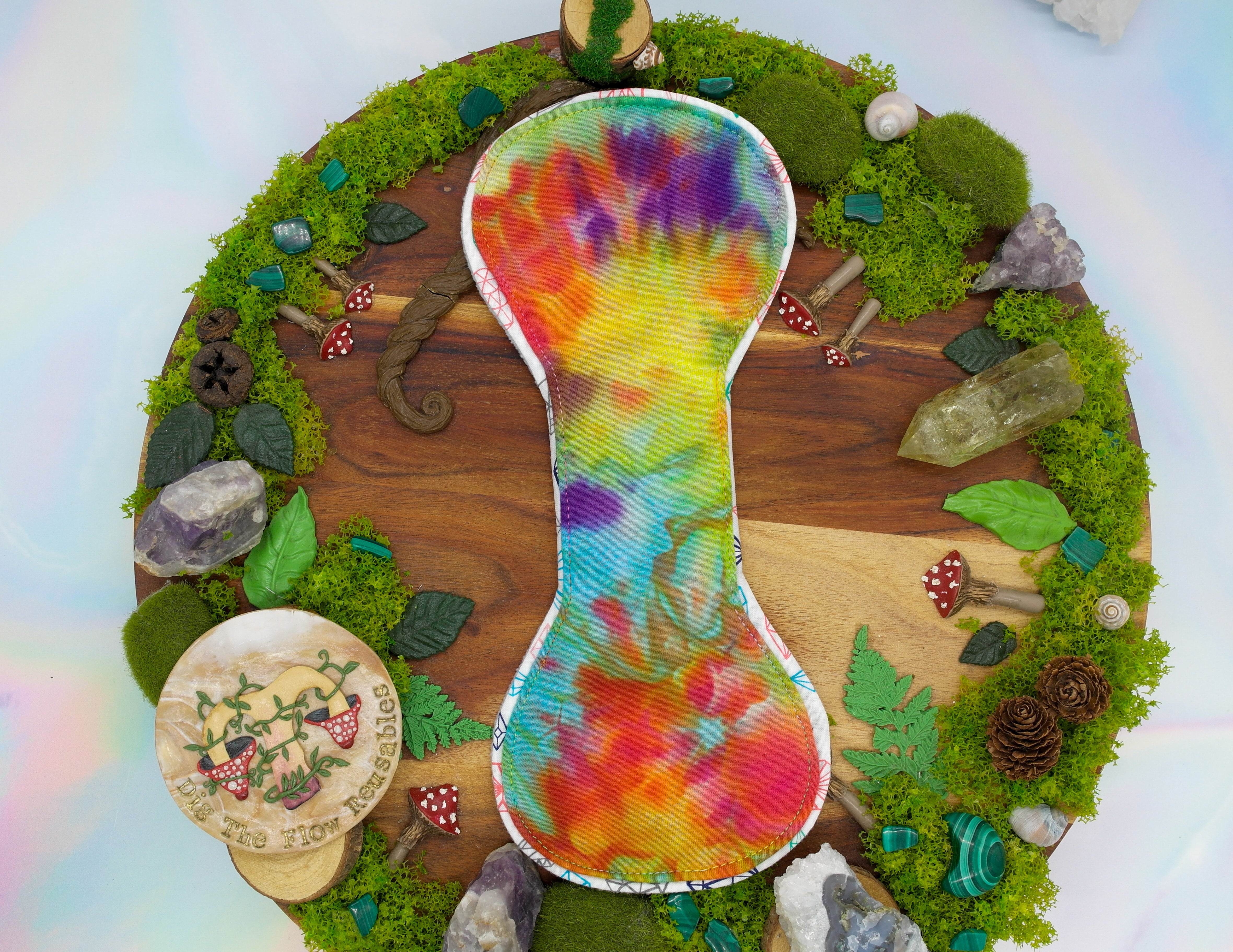 Reusable washable 12" Heavy Cloth Pad (Flexuous) - chakras