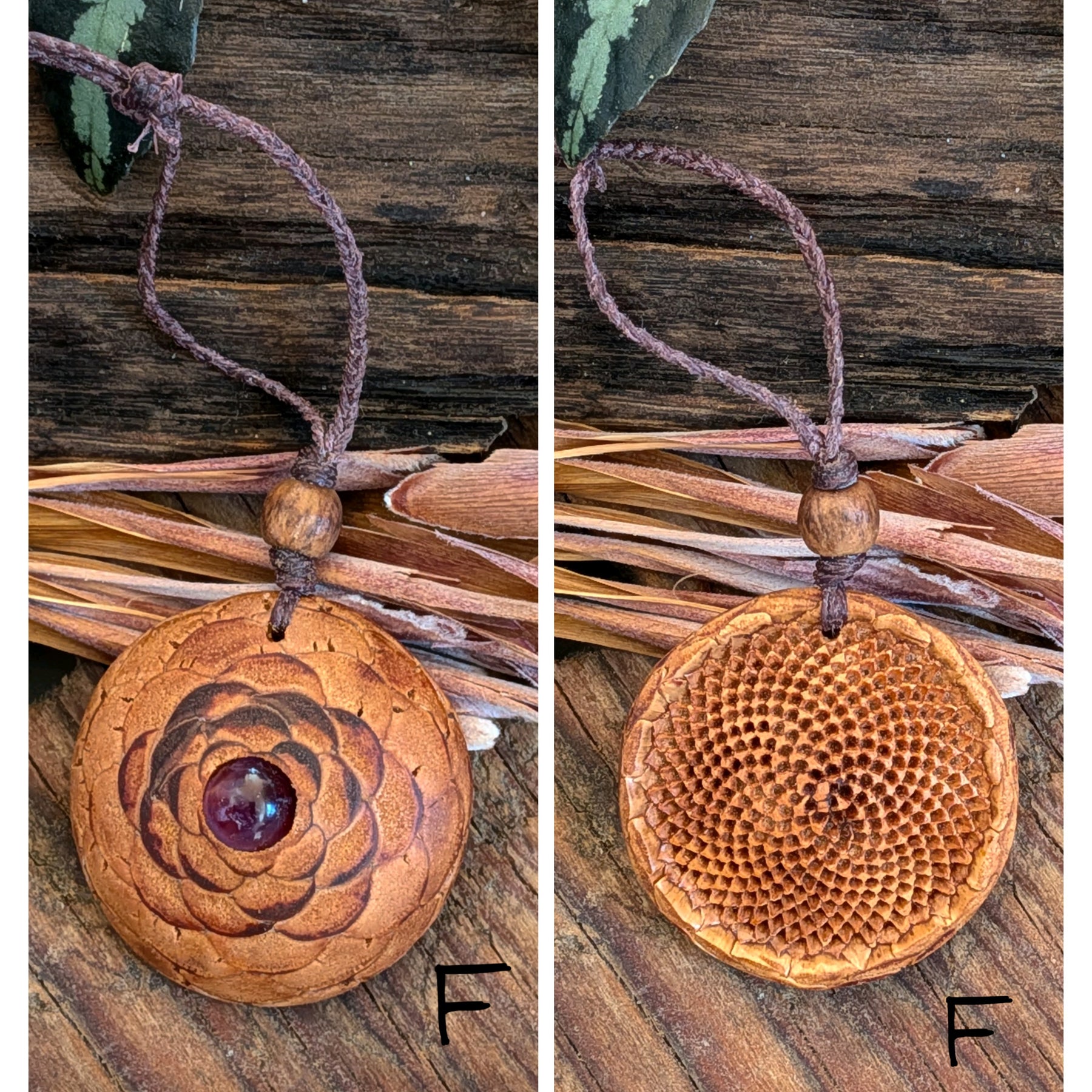 PROTEA SEED POD NECKLACE African Turquoise Amethyst Flower of life Sacred Geometry