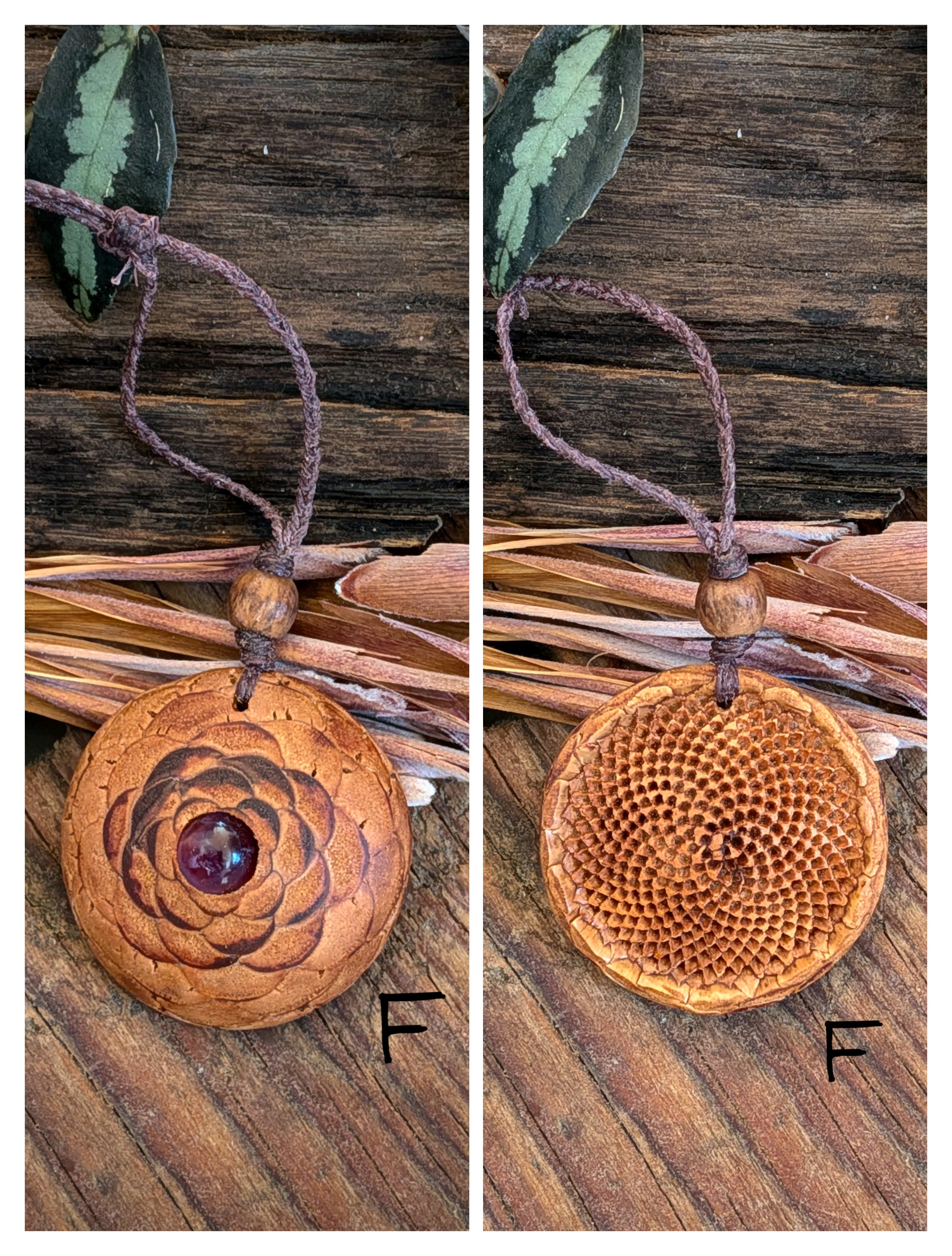 PROTEA SEED POD NECKLACE African Turquoise Amethyst Flower of life Sacred Geometry